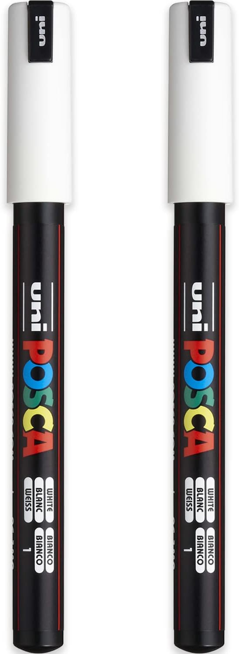 POSCA PC-1MR Paint Marker Art Pens - 0.7Mm Nib - White Ink - Pack of 2 image number 2