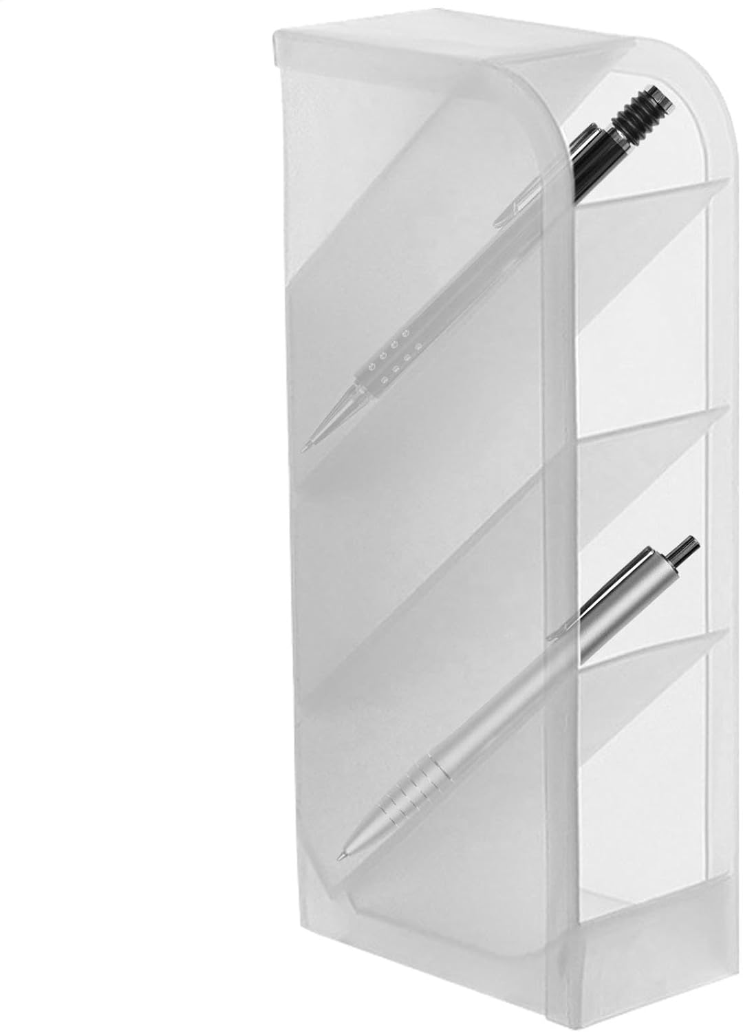 Pen Organizer | Pencil Holder | Desk Supplies Organisers | Art Marker Storage Rack | Watercolour Brushes Stand | Translucent Slanted Pen Storage | Mesh Desk Tidy for School and Office | Desk Organizer image number 5