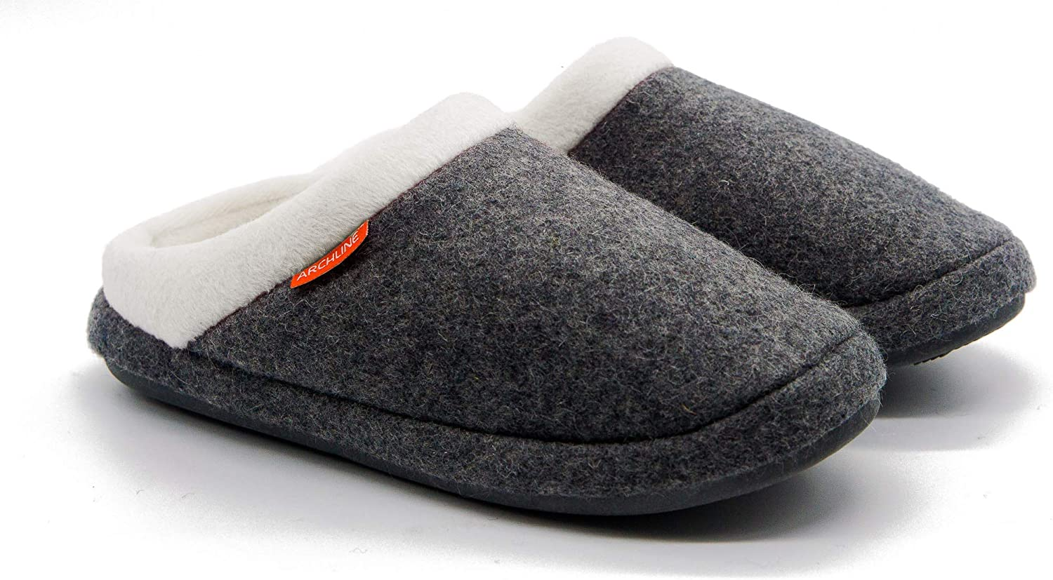 ARCHLINE Open Grey Marl Comfortable Orthotic Slippers