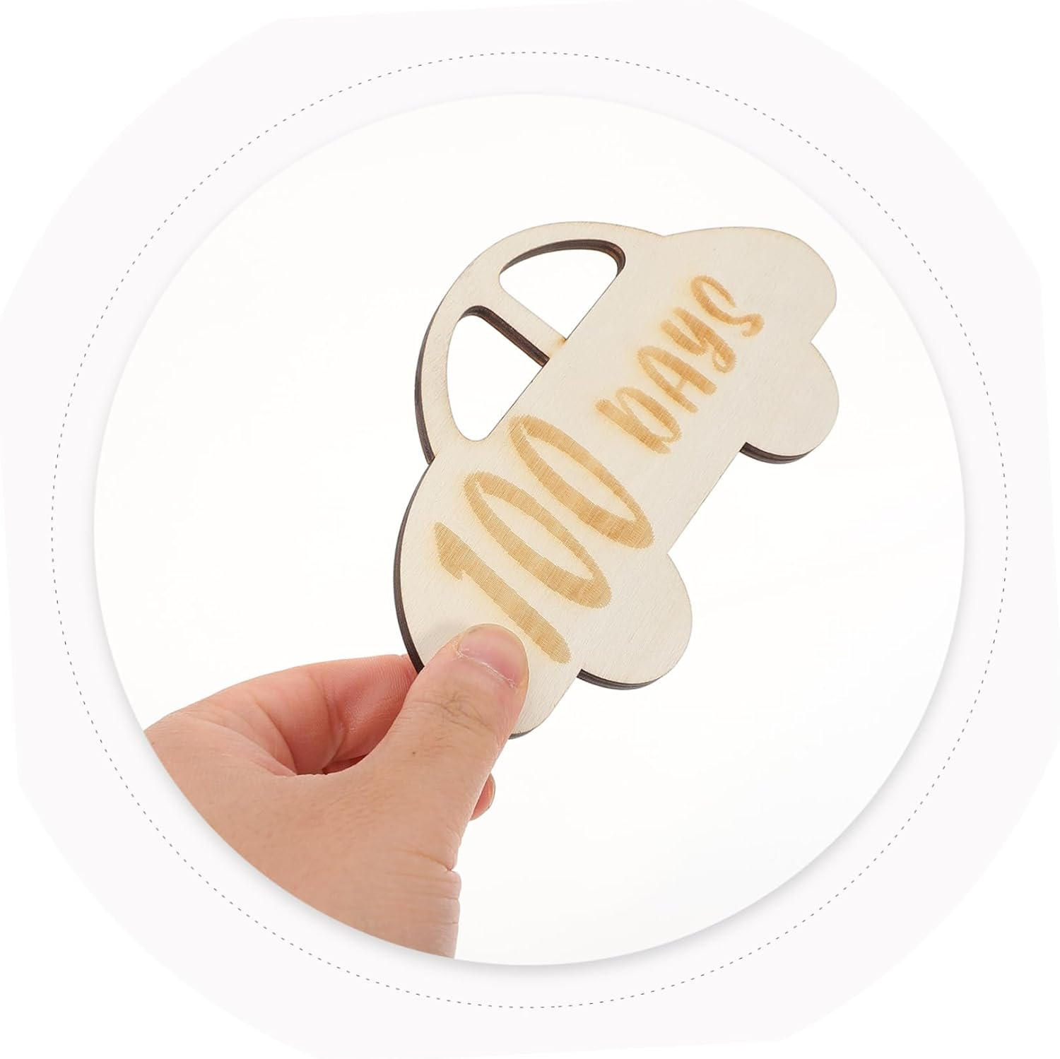 KOCKSHION Wooden Milestone Marker Chip for Newborn Growth Photography Days Memory Milestone Card for Shower and Birth Announcements image number 3