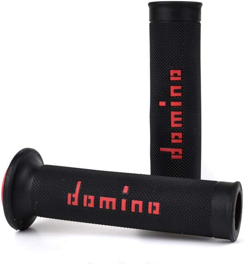 Domino A01041C4240 Handlebar Grip, Race Type (TZ Grip), 4.9 Inches (126 Mm), Thermoplastic Rubber, Black and Red