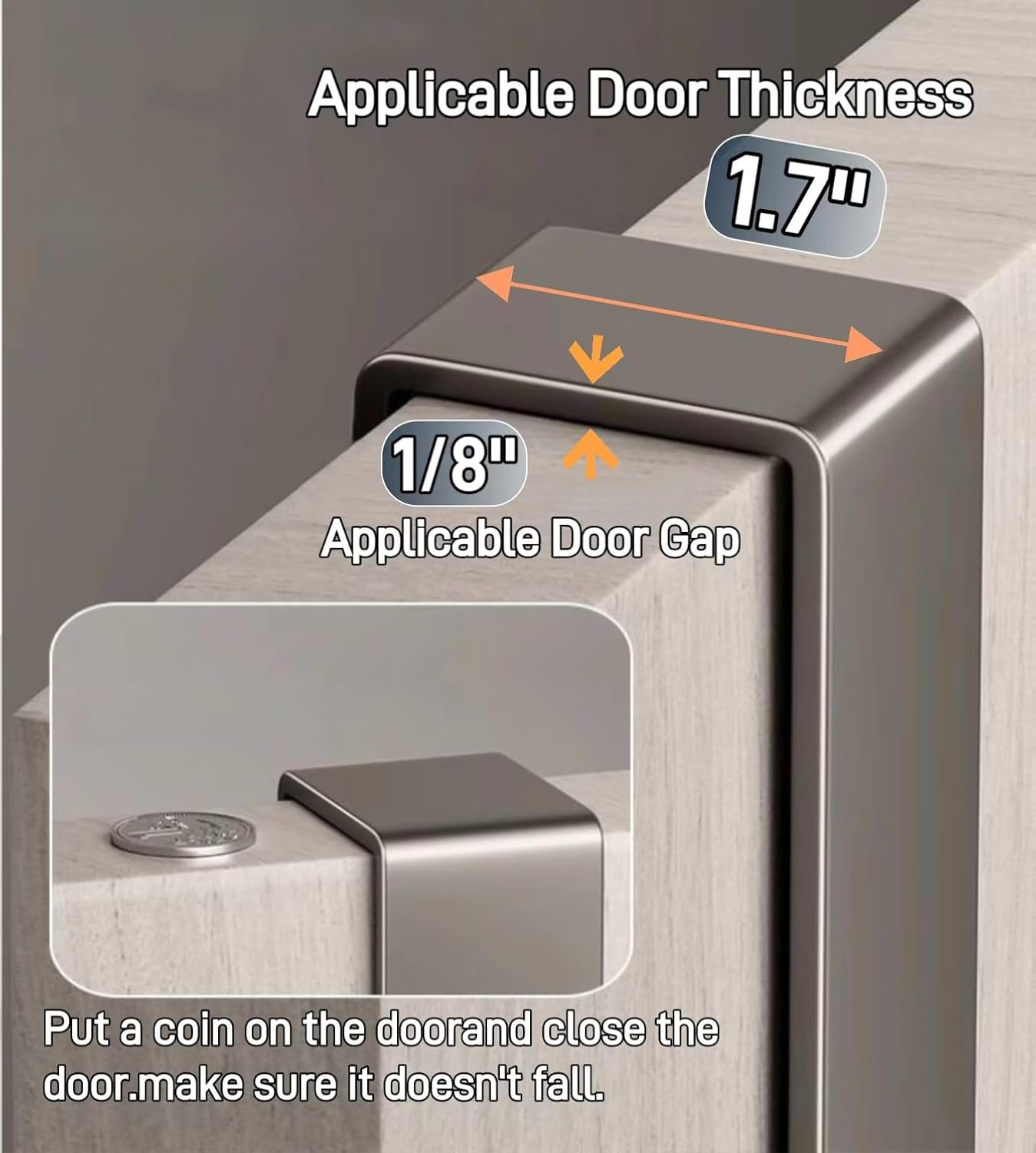 Over the Door Hook Hanger,Door Hanger with 6 Hooks, Door Towel Rack for Hanging Coats, Bags and Hats on the Back of Bedroom and Bathroom Doors - Dark Grey image number 5