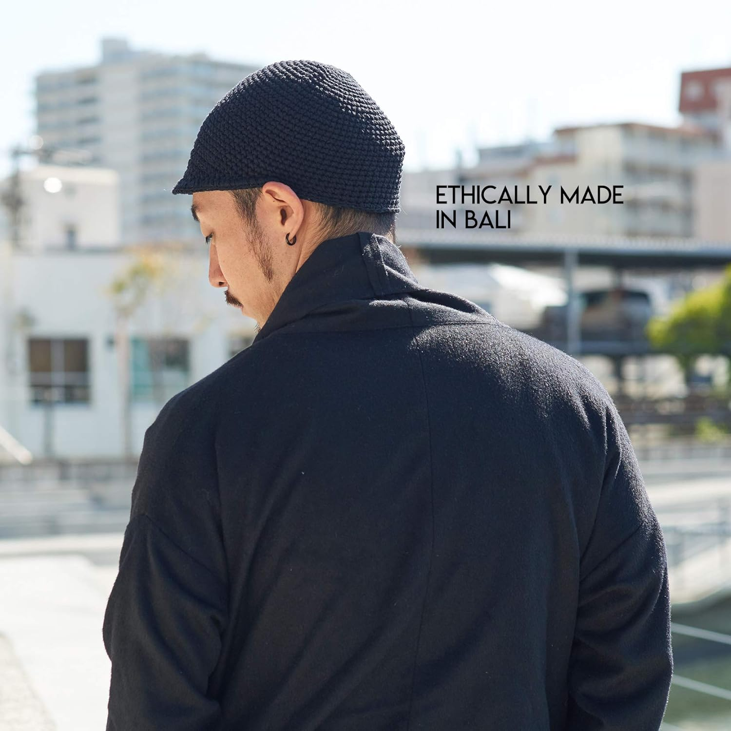 CHARM Mens Kufi Beanie Hat - Billed Skull Cap Cotton Chemo Hat Sensitive Skin - Grey image number 7