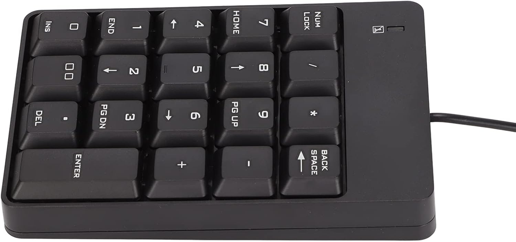 Wired Number Pad, USB Numeric Keypad 19 Key Number Keypad Financial Accounting Number Keyboard for Laptop PC Computer (Black)