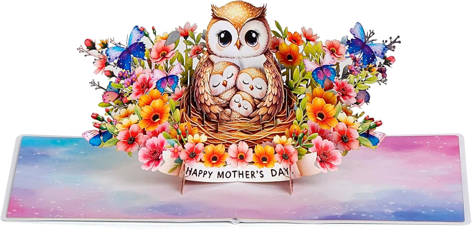CUTPOPUP Mothers Day Card Pop Up, 3D Birthday Greeting Card, Mother'S Day Card for Women, Mom, Wife, Grandma, Daughter (Owl Mama) image number 3