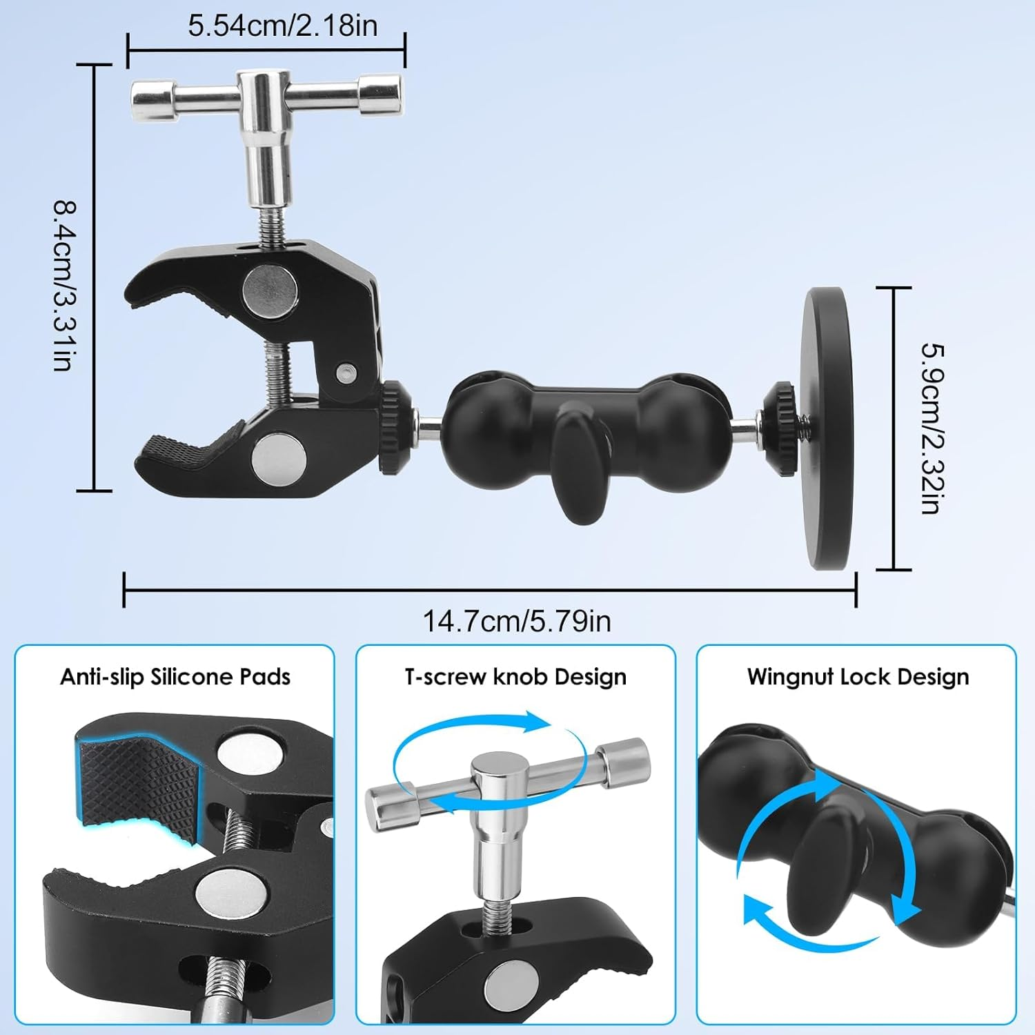 Eeekit Magnetic Bike Phone Holder, 360&deg; Rotating Handlebar Mount for Magsafe and All Phones, Strong Clamp for Motorcycle Bicycle Scooter image number 2