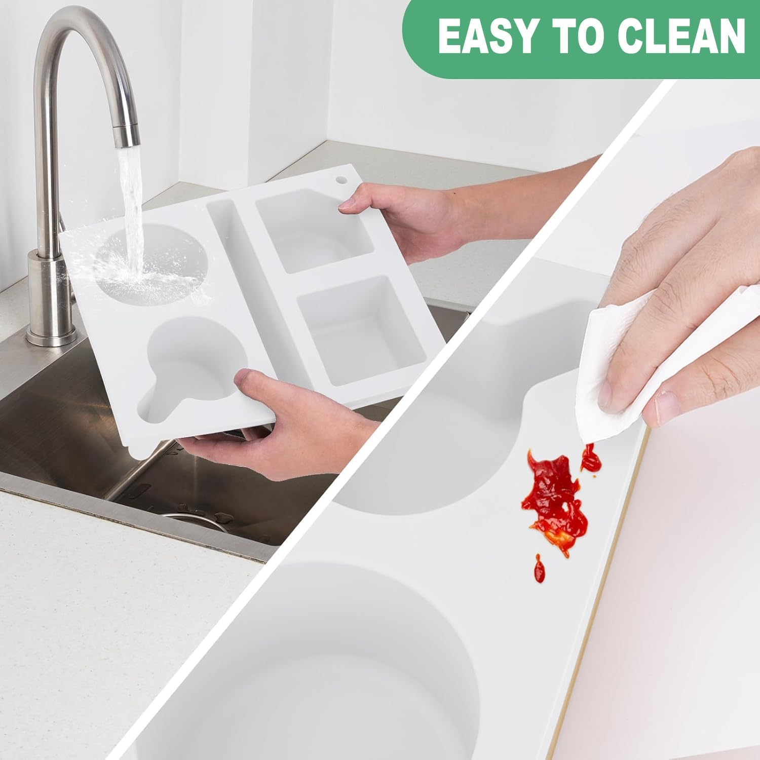 Bamboo Couch Cup Holder Tray 6-In-1 Snack Box Couch Caddy with Rotatable Phone Stand for Sofa Bed Car Seat Organizer, Waterproof Anti-Spill Silicone Drink Holder Tray for Snacks Beverage Remote image number 1