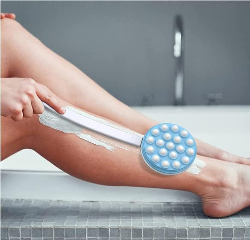 Back Lotion Applicator and Massager by Body Long Handheld Self-Handhled Easy Reach for Sunscreen, Cream, Shower Gel on Back, Legs and Feet (Blue, One Size) image number 3