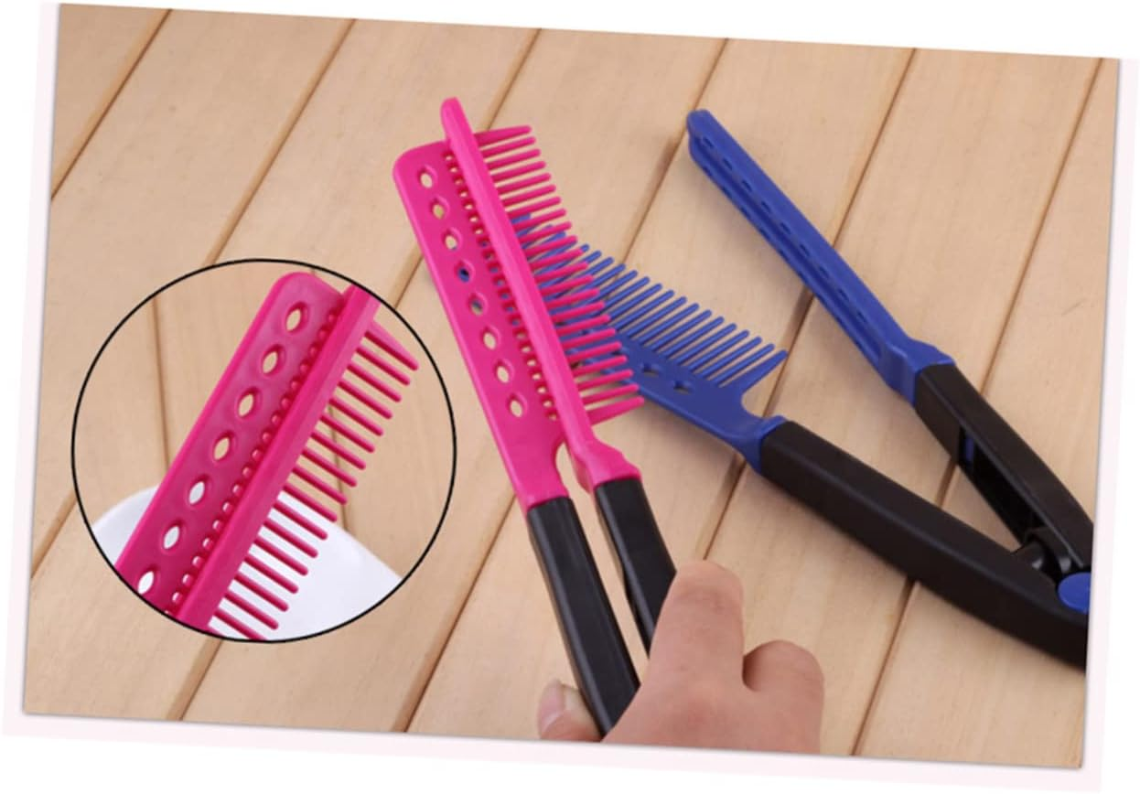 V Shape Hair Comb Red Folding Hairbrush Hair Straightener Styling Tool for Women Salon Hairdresser