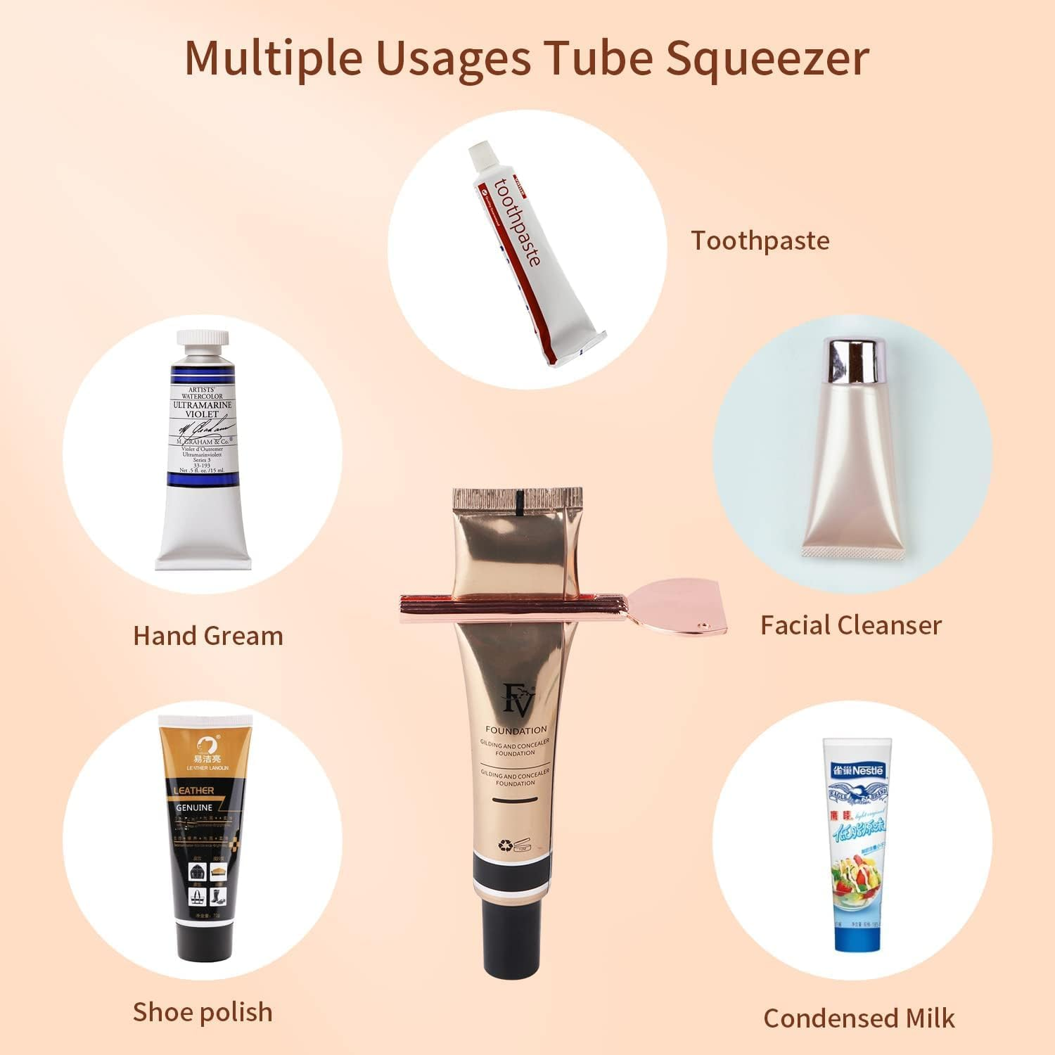 Metal Tube Presser Tube Roller Tube Wringer Key Dispenser Roller,4Pcs Metal Tube Presser Tube Roller Tube Wringer Keys Dispenser Roller,Metal Toothpaste Squeezer Tube Squeezer Key Roller Tube Squeezer image number 6