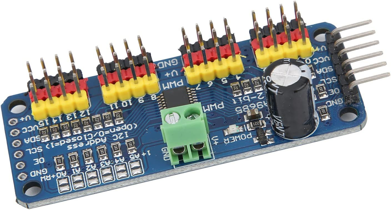 Needlid Motor Drive Module, 16 Channel PWM Servo Driver, High Resolution PCA9685 Chip, Mini ITX Motherboard Compatible image number 2