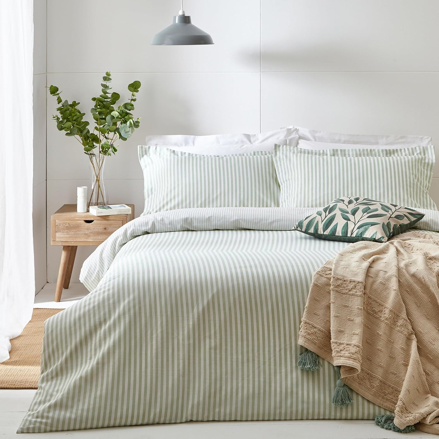 The Linen Yard Hebden Cotton Stripe Duvet Cover Set image number 1