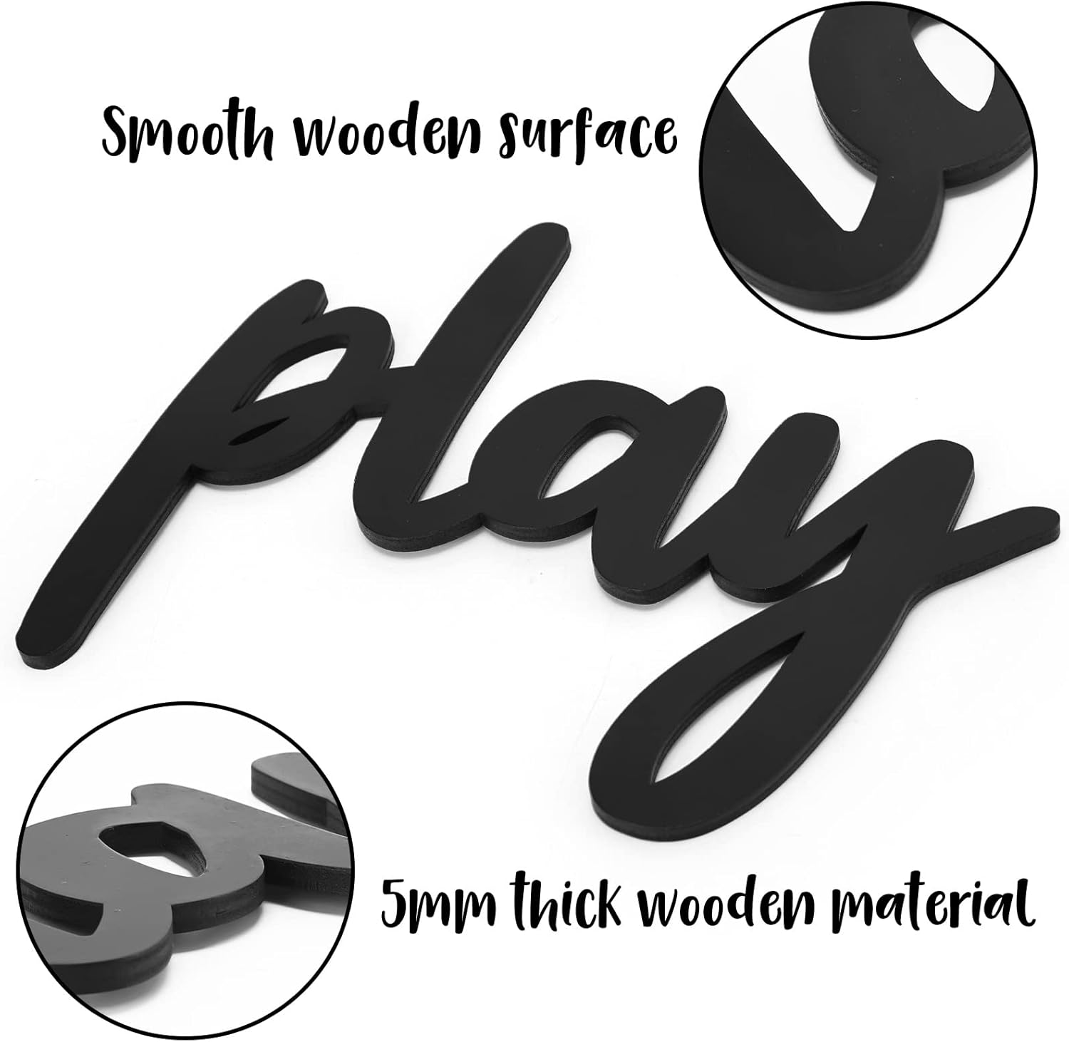 Xylolfsty Playroom Wall Decor, Where the Wild Ones Play Sign - Wooden Wall Art for Boys & Girls Toy Room, Toddler Nursery, Bedroom - 8 Pcs image number 2