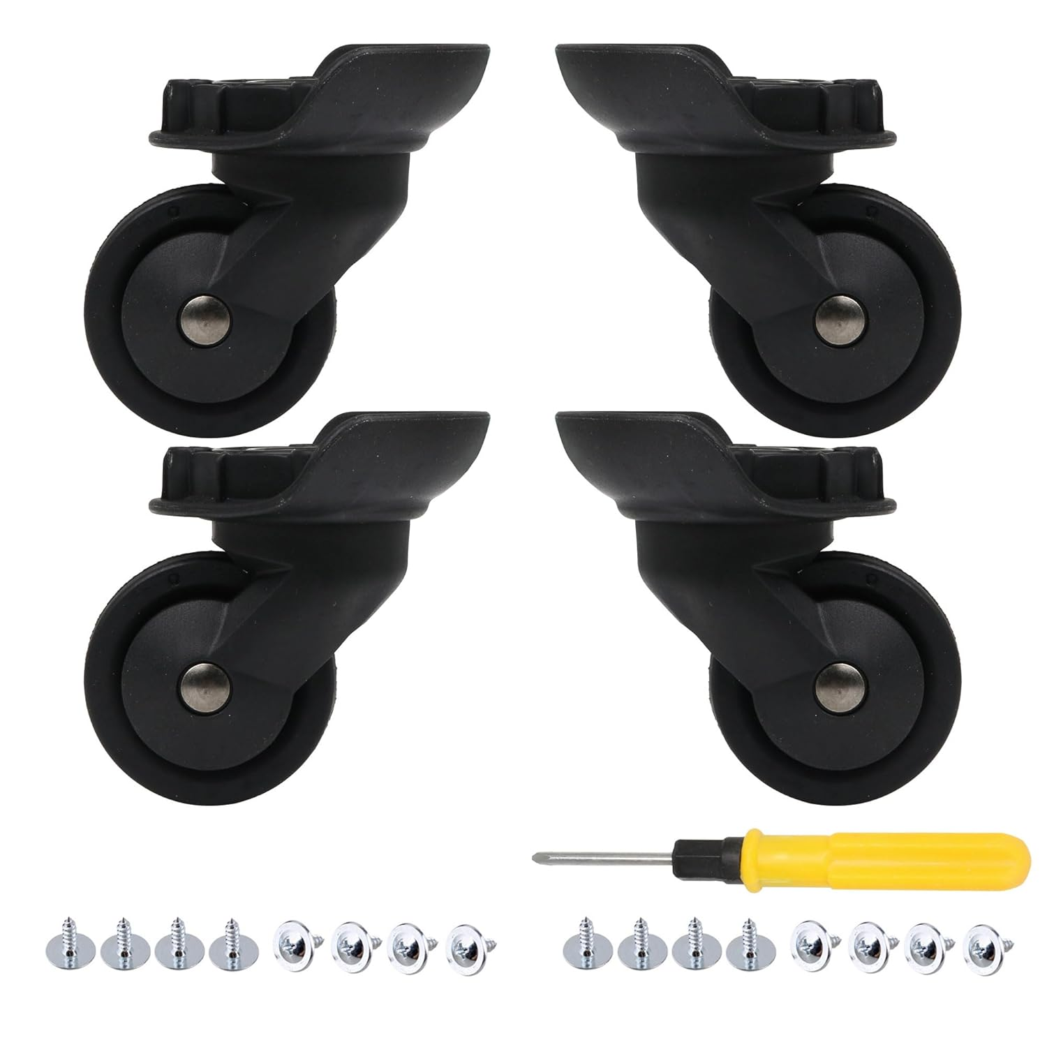 Bstinay 2 Sets of Multifunctional Baggage Wheel 115W of the W293 Series Black for Hard Luggage Casters