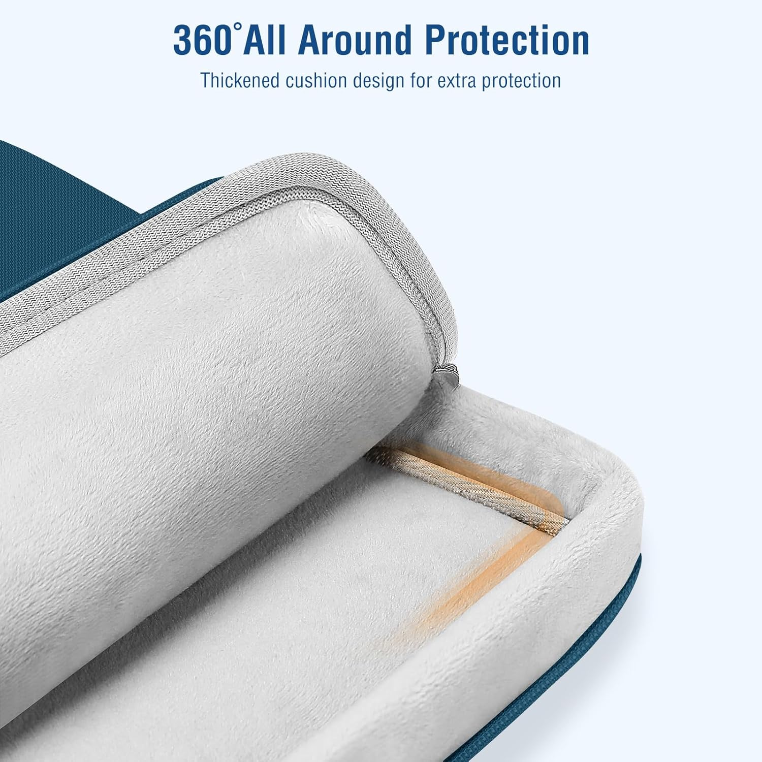 MOSISO 360 Protective Laptop Shoulder Bag Compatible with Macbook Air 13 M2 A2681 M1 A2337 A2179 A1932/Pro M2 M1 A2338 A2251 A2289 A2159 A1989 A1706 A1708, Matching Color Sleeve with Belt, Teal Green image number 5