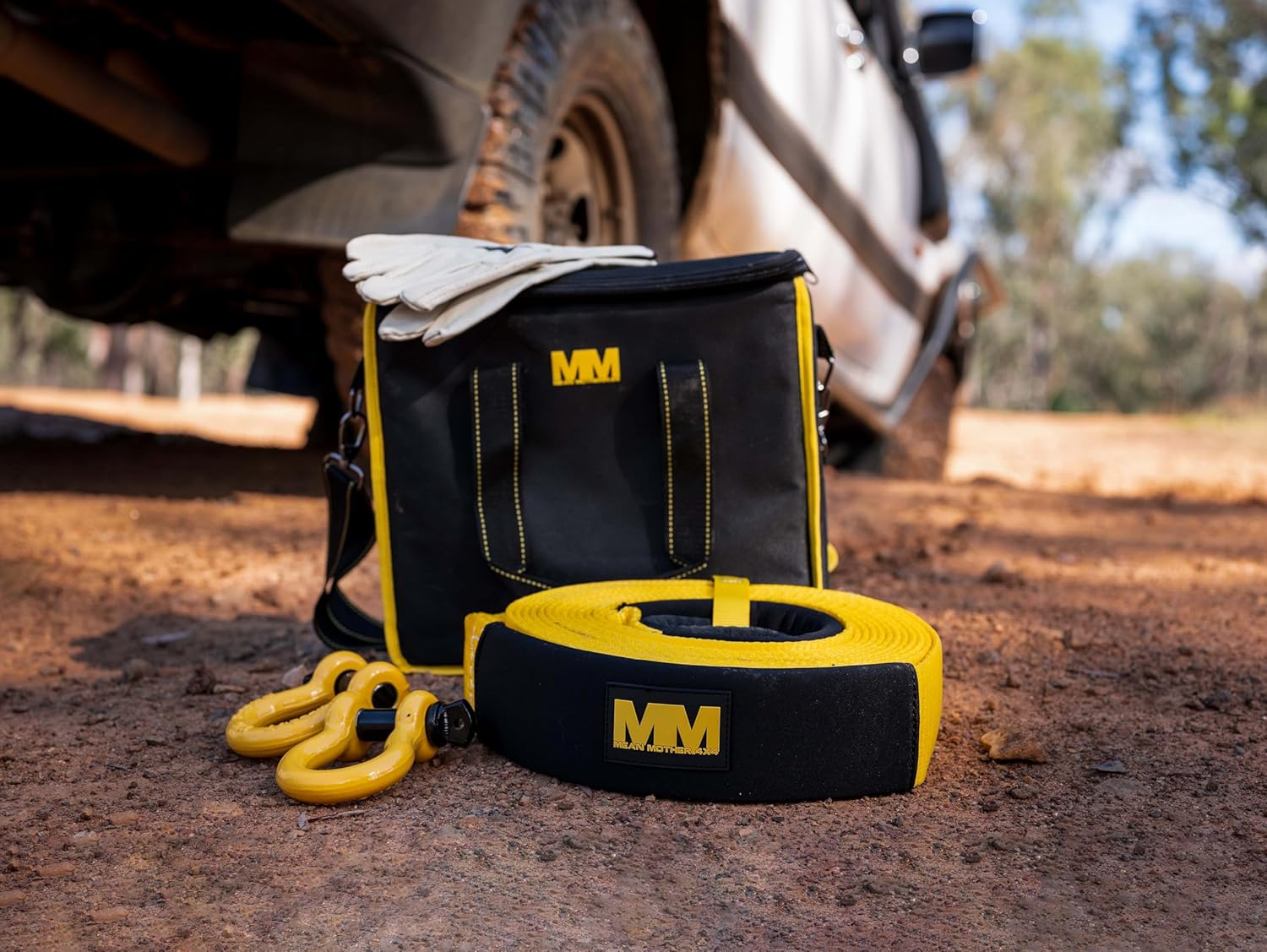 Mean Mother 4X4 Recovery Snatch Strap Kit 5-Pieces, 8,000 Kg Minimum Breaking Strength - MMKIT01