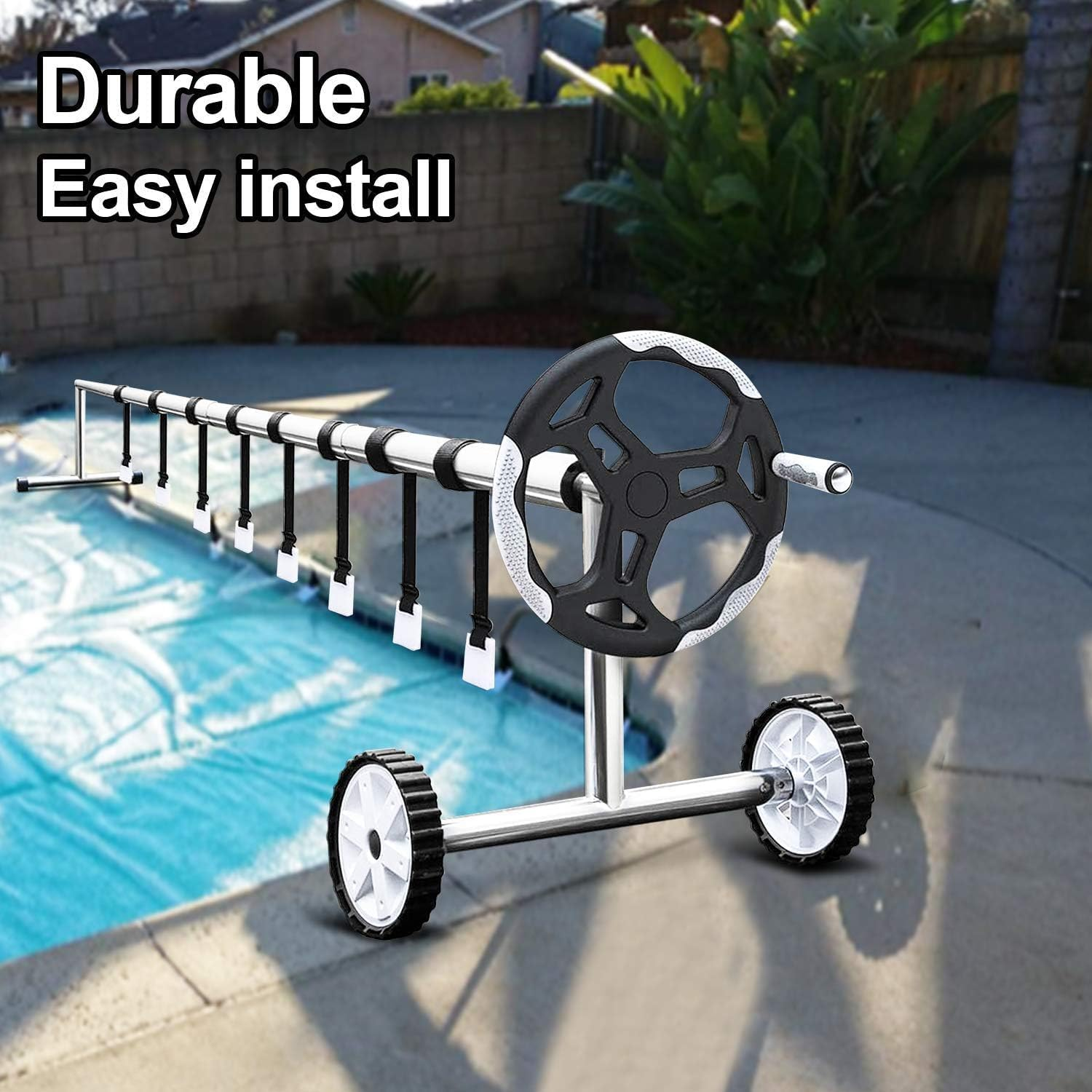 24Pcs Pool Solar Cover Reel Straps Solar Blanket Straps Kit,Pool Solar Blanket Straps Kit for In-Ground Pools Heavy Duty Reel Attachment Straps,Universal Blanket Cover Straps image number 5