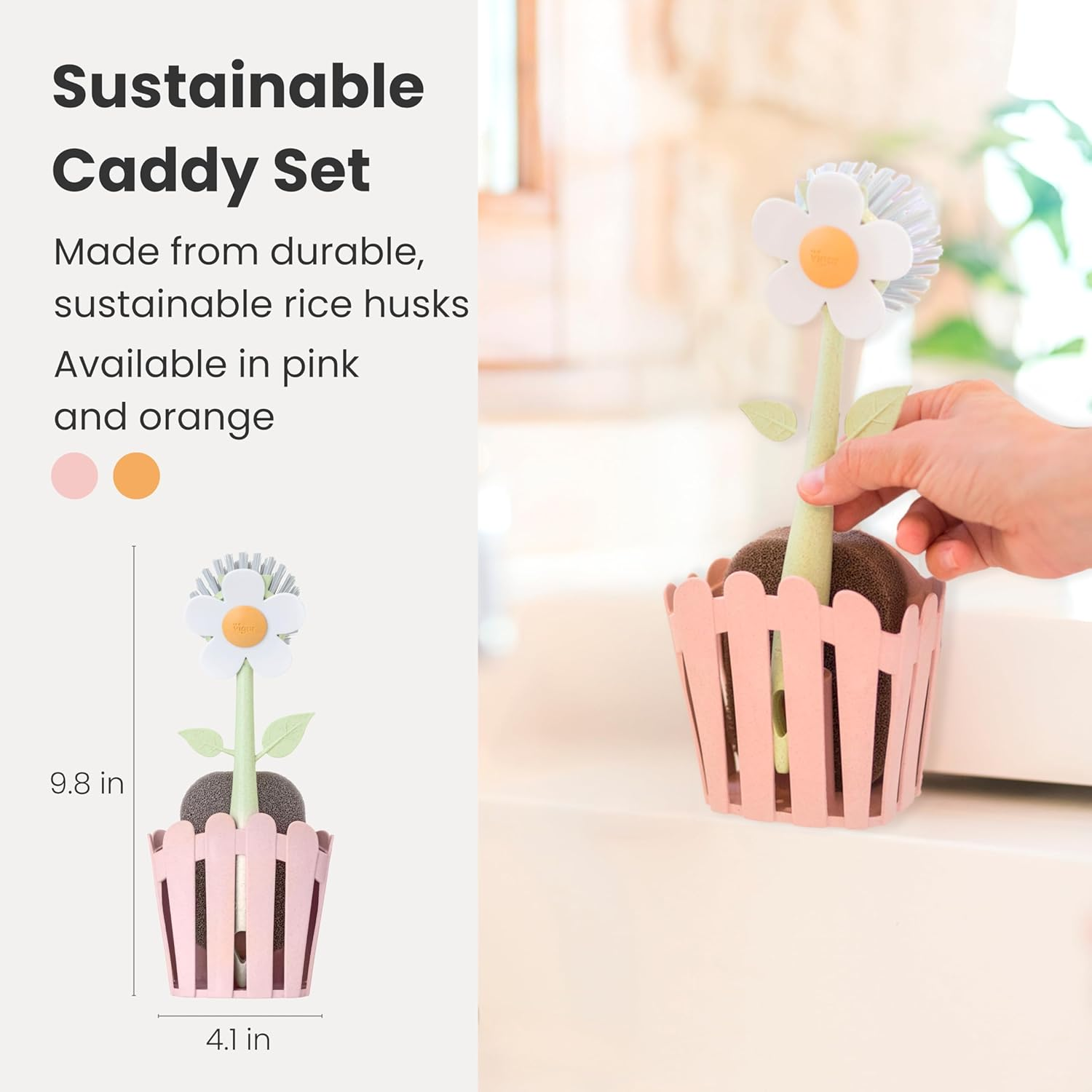 Vigar Fence Sink Set with Pink Florganic Suction Cup Set of 3 image number 5