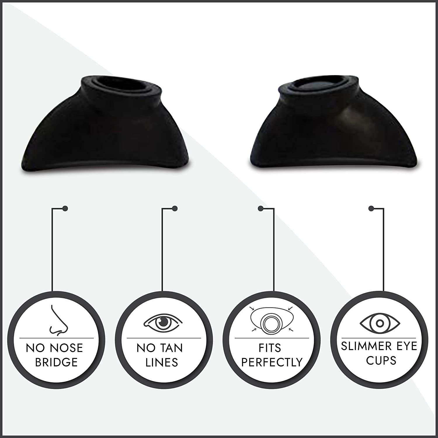 Super Sunnies Slim Flex UV Eye Protection, FDA Compliant Individual Tanning Goggles Eyeshields (Black) image number 5