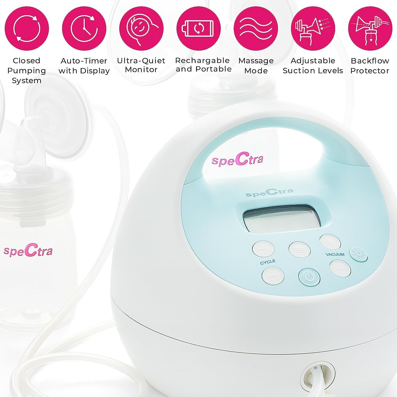 Spectra S1 plus Hospital Grade Double Electric Breast Pump with Rechargeable Battery image number 2