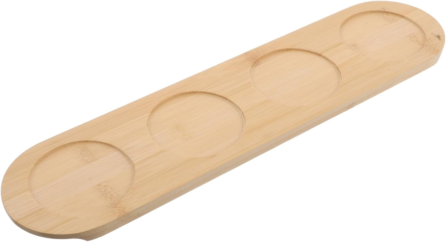 Garneck 4Hole Natural Bamboo Wine Coasters for Drinks Shot Holder Tray Holder for Servers Tasting Flight Boards Red Wine Glasses Whiskey Wooden Paddle Display Rack image number 5