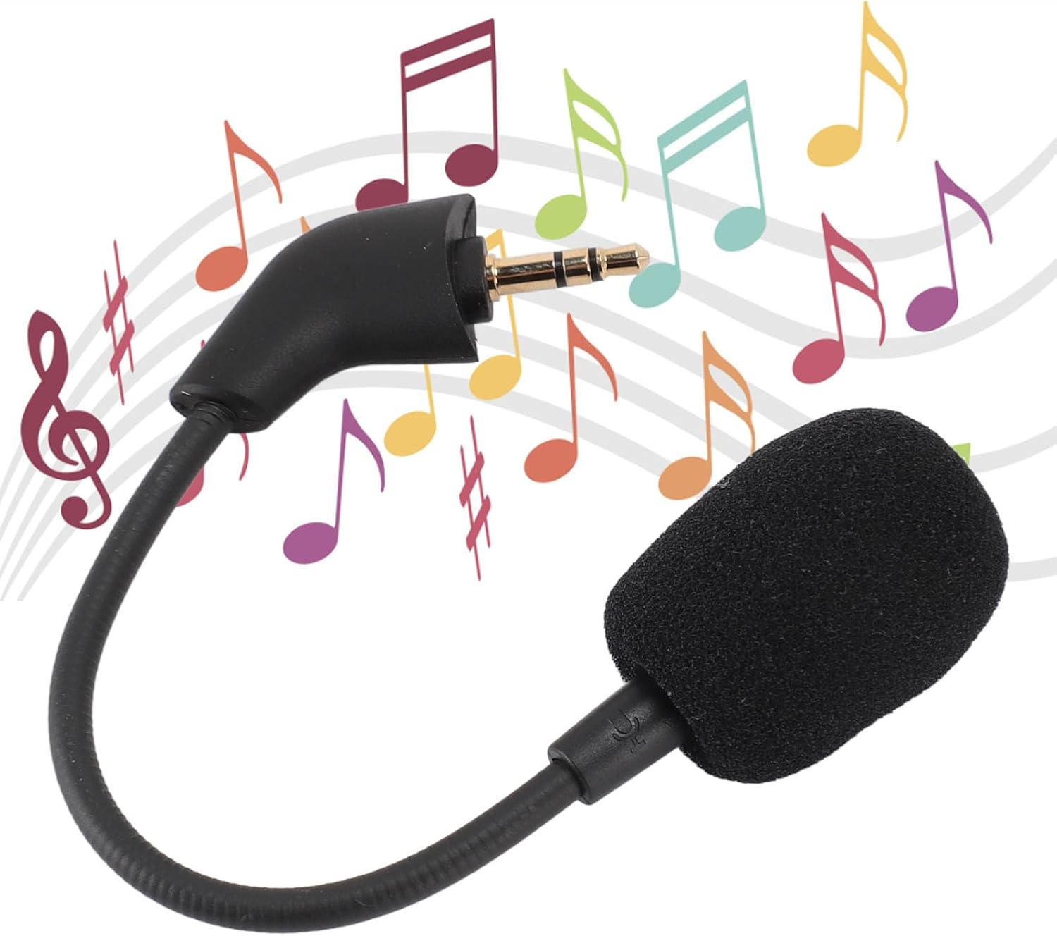 Replacement Game Mic for Hyperx Cloud/Cloud X/Cloud II, 3.5Mm Gold Plated Detachable Mic Boom image number 2