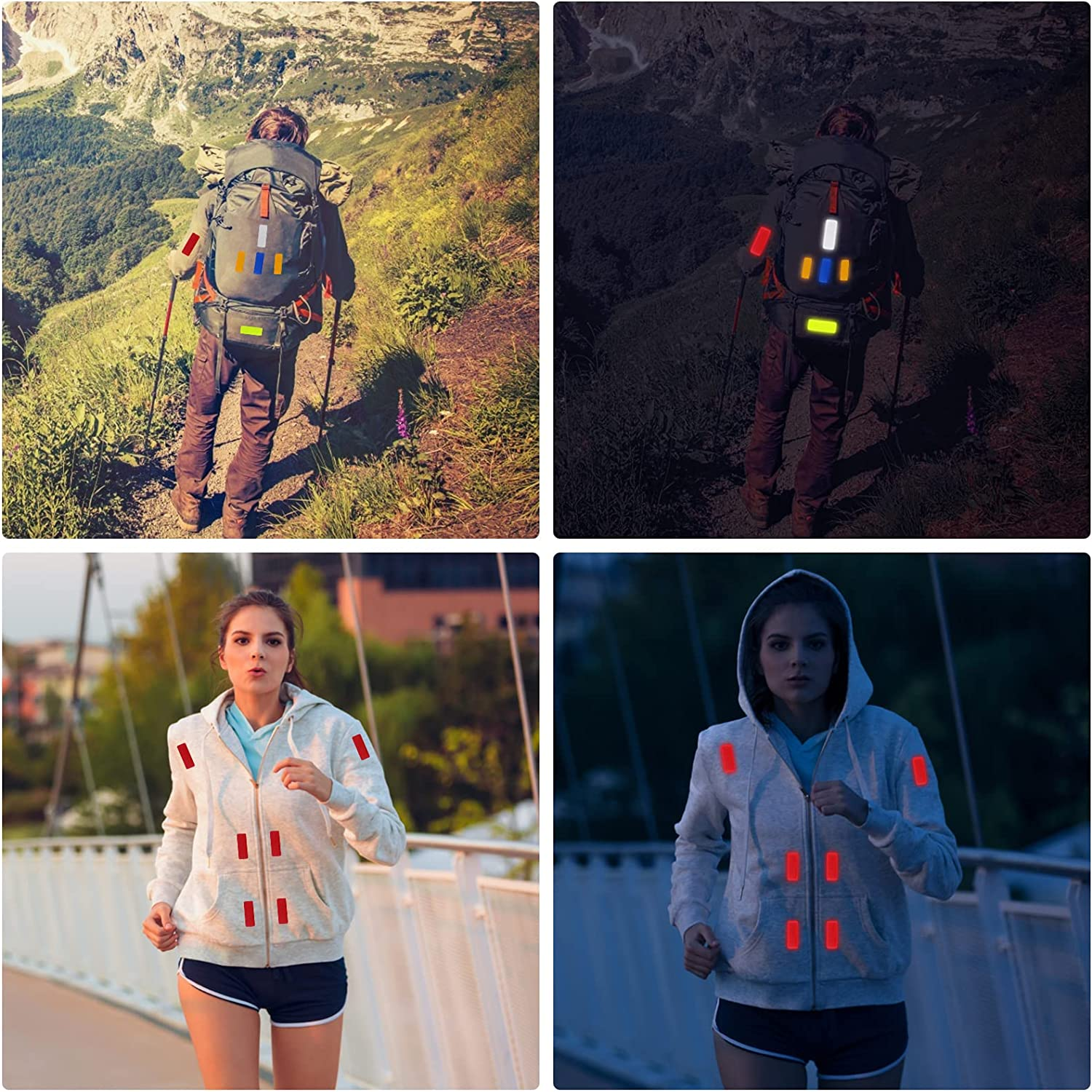 Abeillo 30 Safety Reflective Stickers, Warning Stickers - Stick-On Car Reflector Tape for Vehicle, Bicycles, Motorcycles, 1.18 X 3.25 Inch image number 3