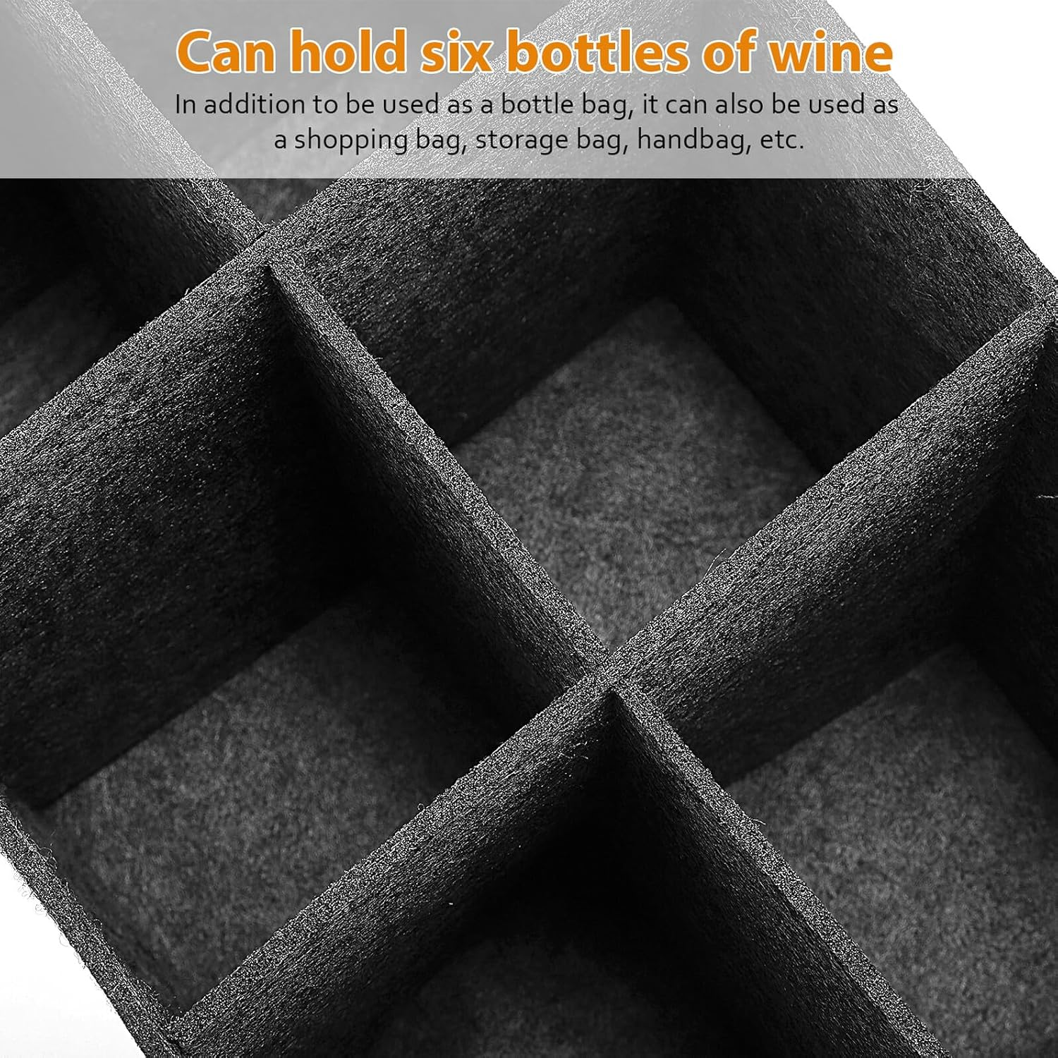 OSOLADY 4Pcs Thick Felt Wine Bottle Tote Bag Carrier with Sturdy Handle for Travel Camping Picnic Soft Felt Storage Handbag Medium Grey Wine Storage Bags image number 4