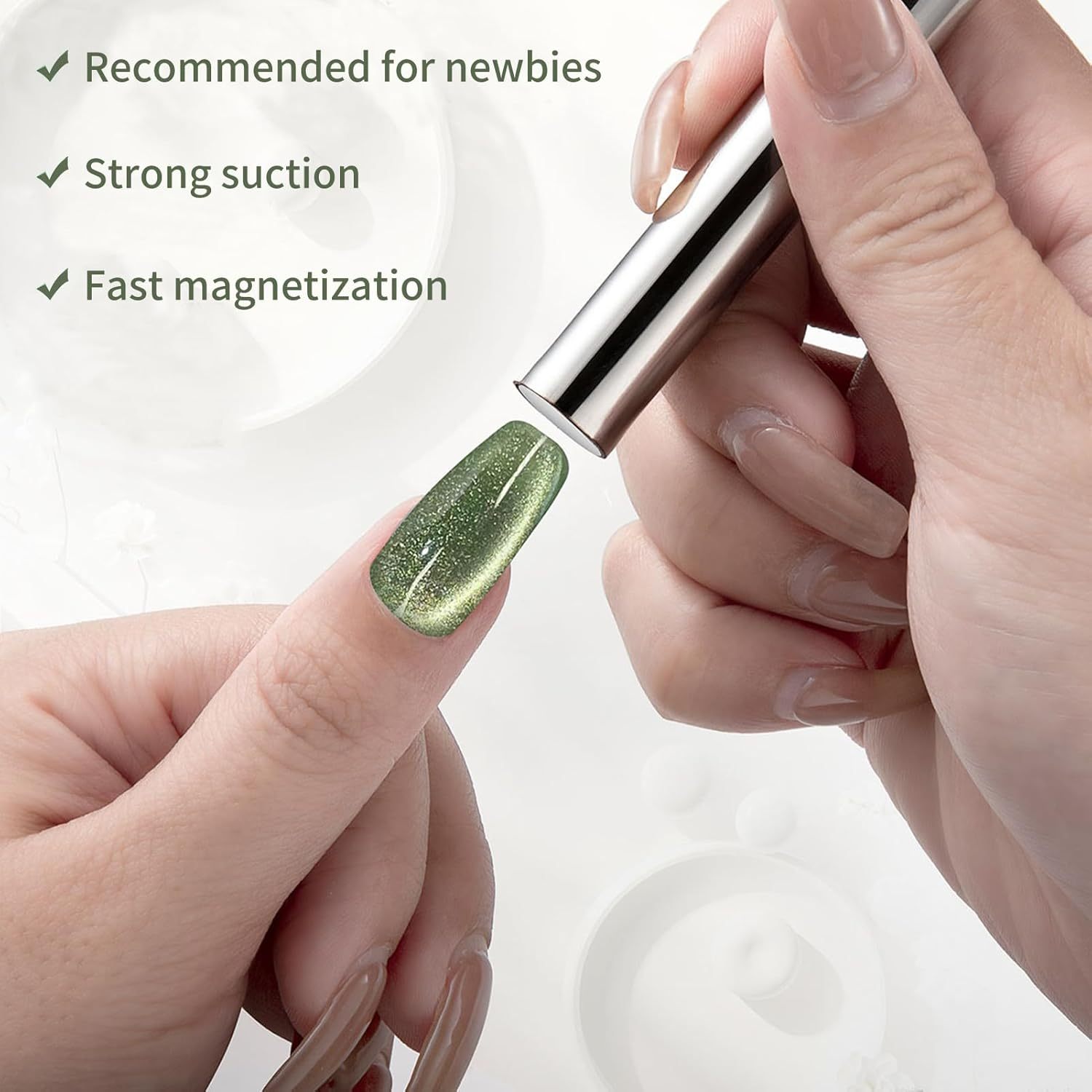 NICENEEDED Cat Eye Magnet for Nails Double Head Nail Magnetic Pen 3D Cat'S Eye Nail Polish Strong Magnetic Stick Gel Nail Magnet image number 3