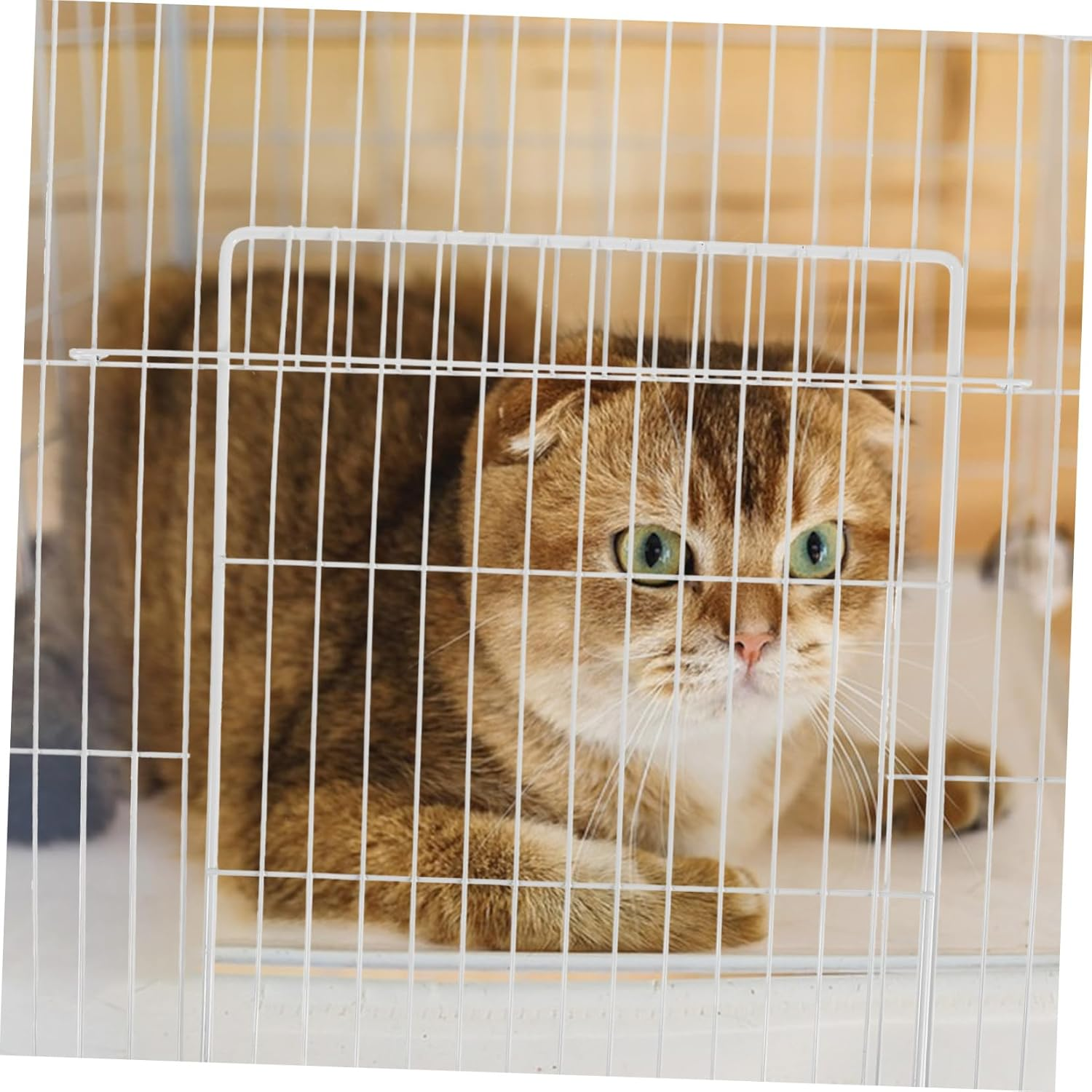 Yardwe Dense Mesh Cat Cage Replacement Door Panel Inwardfolding Iron Metal Screen for Indoor Pet Playpens Crates Enclosures Villa Accessory image number 1