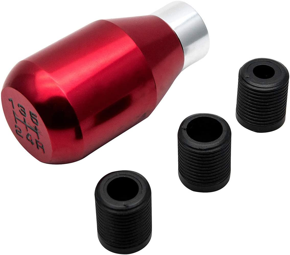 Shifter Adapter Universal 5 Speed Manual Metal Chrome Gear Shift Knob Lever Stick Pen Handle Head Car Styling Accessories Racing Style (Black)