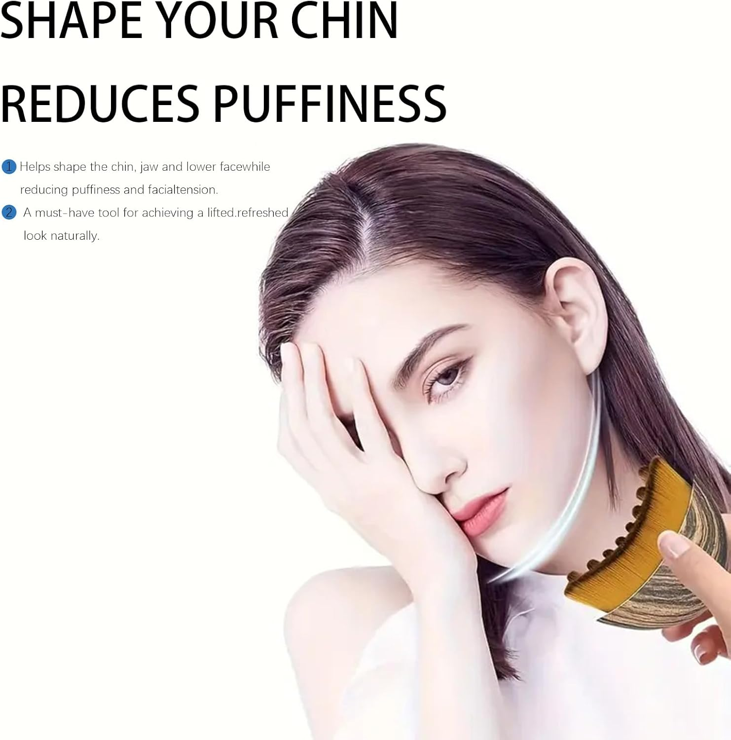 JANGJANG Dry Brushing Face Brush, Lymphatic Face Brush for Facial Massage, Ergonomic Contoured Brush to Stimulate Lymph Flow, Reduce Puffiness, Relieve Tired Muscles, Suitable for All Skin Types image number 4