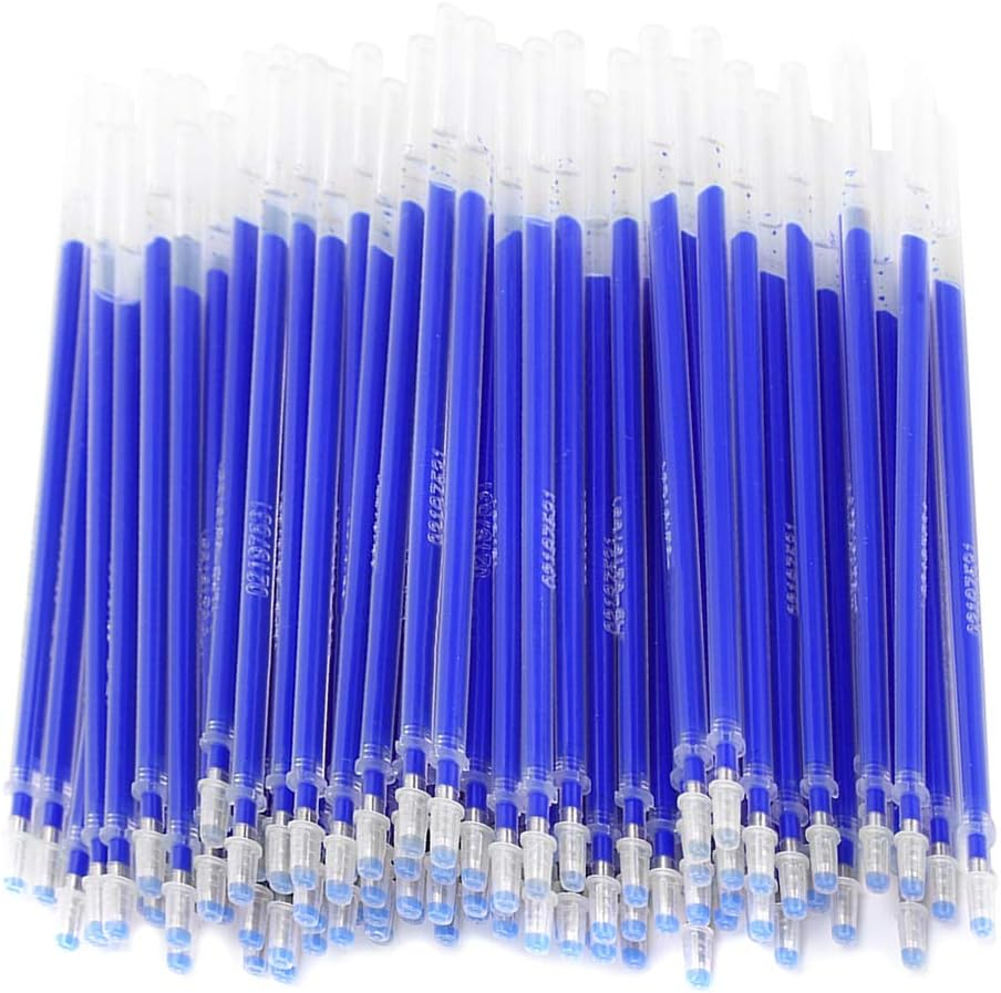 100Pcs Heat Erasable Fabric Pens Heat Pens Blue High Temperature Disappearing Pen for Temporary Marking on Shoes, Clothing and Leather image number 3
