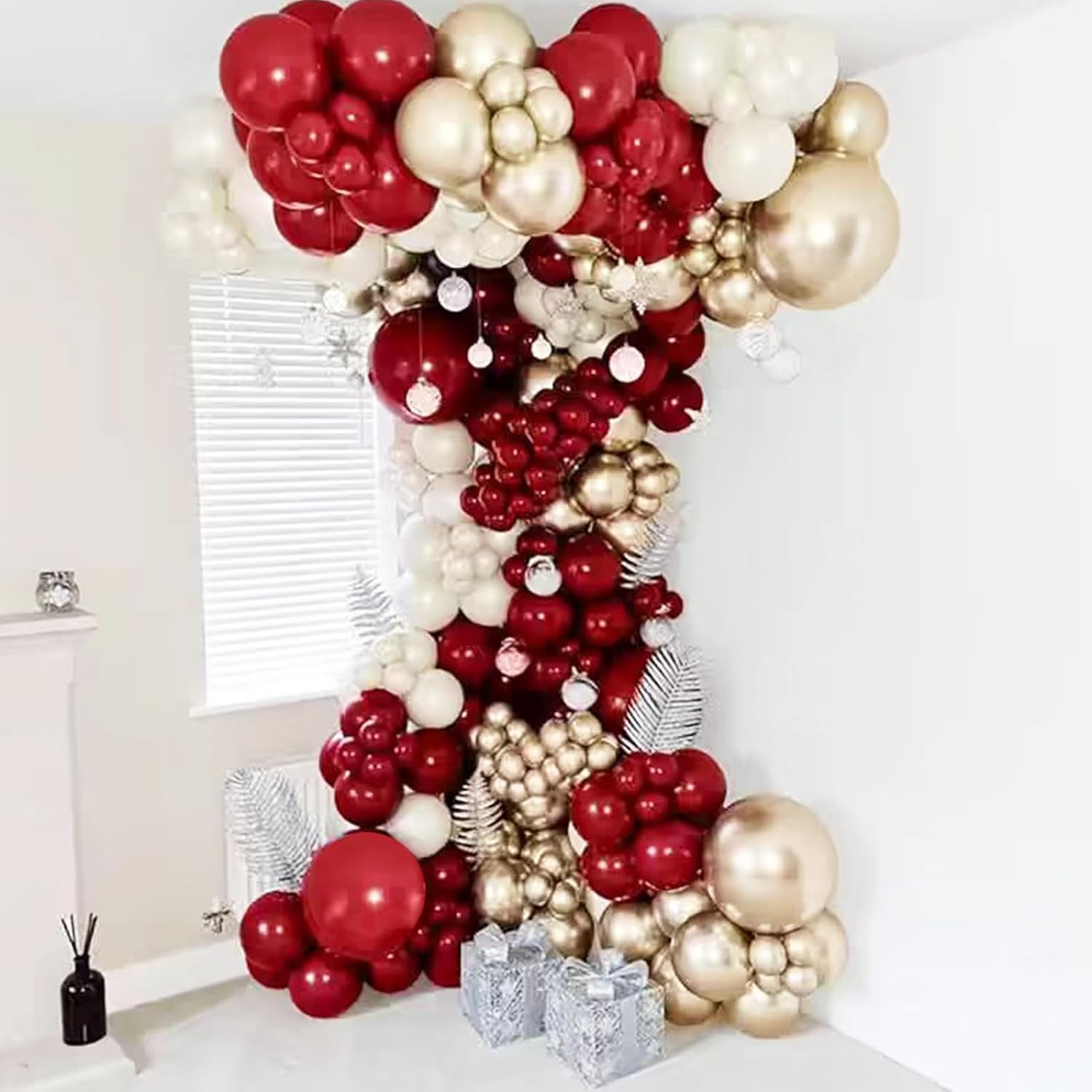 148Pcs Burgundy Balloon Garland Wedding Party Decorations Burgundy Sand White Metallic Gold Balloon Wedding Balloon Garland for Valentines Day Wedding Anniversary Birthday Party Decorations