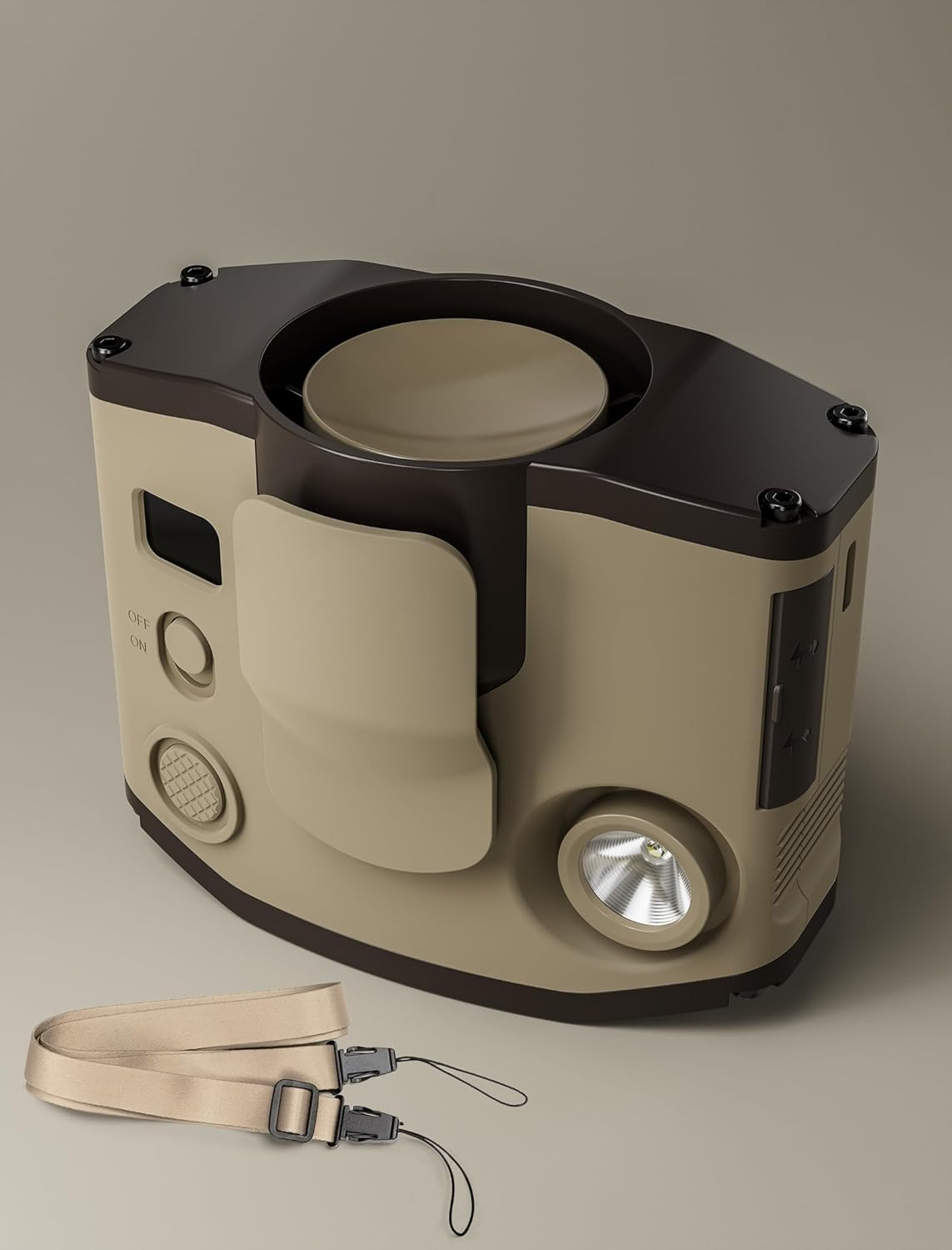 Portable Waist Clip Fan with LED Display, Light, 10000 Mah Small Belt Fan with Dual Clips and Lanyard, Personal Wearable Cooler with 3 Speeds, Small Necklace Fans, Shirt Fan for Hot Flashes, Jobsite