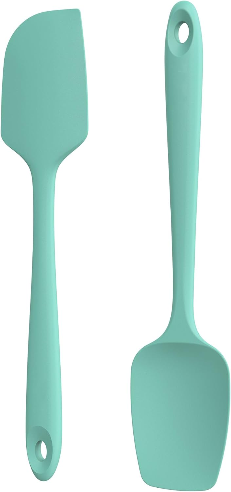 U-Taste Silicone Flat & Spoon Spatula: 315℃ Heat Resistant 28.9Cm Long Baking Scraper, Flexible Seamless Rubber Kitchen Cooking Mixing Utensil with Upgraded Non-Stick Surface (Set of 2, Black)