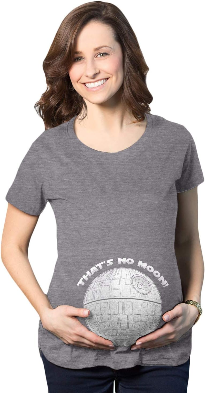 Crazy Dog T-Shirts Maternity Thats No Moon Cute T Shirt Funny Pregnancy Announcement Baby Bump Tee