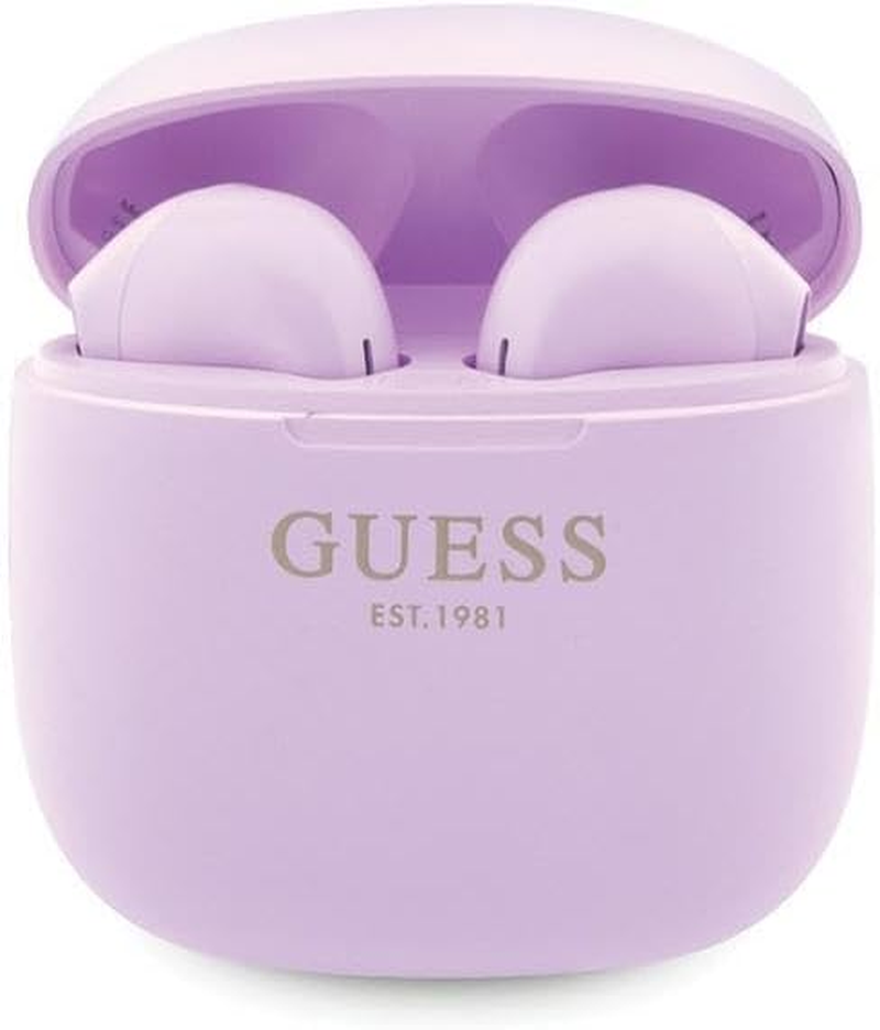 Guess GUTWST26PSU TWS Bluetooth Headphones with Docking Station Purple Classic EST Logo image number 3
