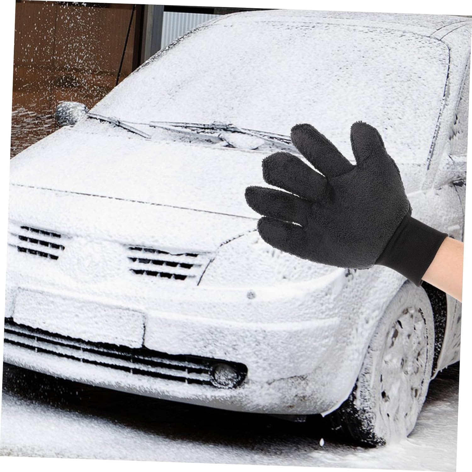 Happyyami Car Wash Glove Thickened Coral Fleece Microfiber Mitt Cleaning Lightweight Automotive Exterior Care Mitten for Gentle Vehicle and Home Use image number 4