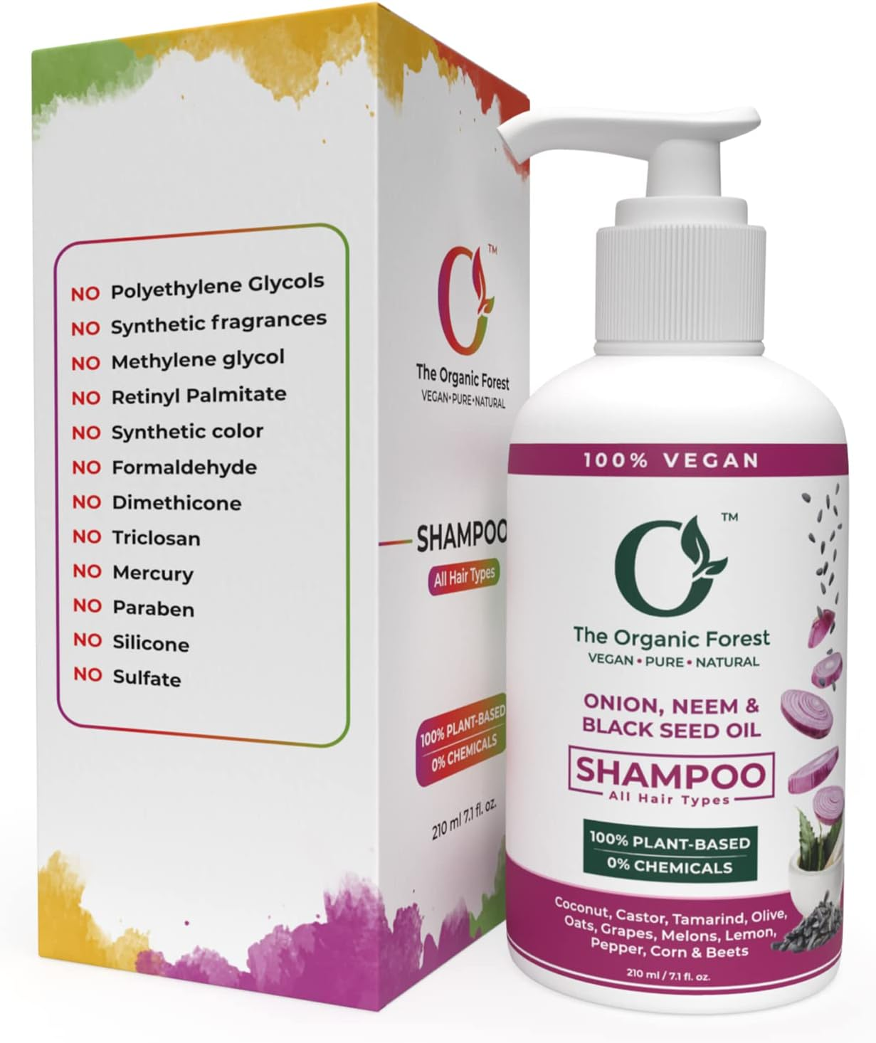 Onion Shampoo with Neem & Black Seed Oil for Dull, Dry Damaged Hair | Reduce Hair Fall, Breakage and Scalp Itching | SLS Free Shampoo | Natural Shampoo | Sulphate Free Shampoo image number 5