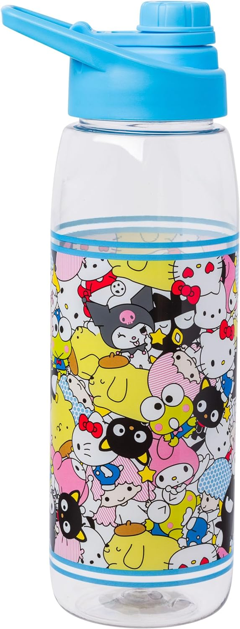 Silver Buffalo Sanrio Hello Kitty and Friends Featuring Badtz-Maru, Keroppi, My Melody, Pochacco, Chococat, Pompompurin, Kuromi, and Little Twin Stars Water Bottle with Screw Lid, 28 Ounces - Bratz Doll Star Set image number 6