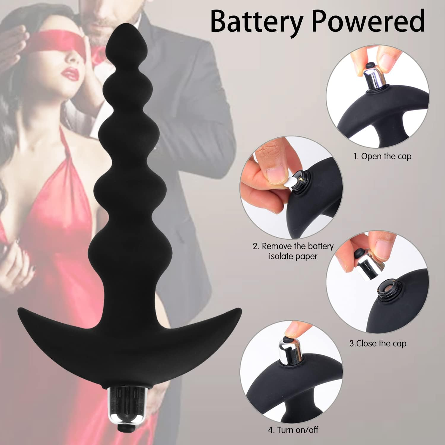 17CM Silicone Massager Stick with Beads Electric Massager Funny Plug for Women Amal Plugs Trainer Kit Sweetheart Intimate Gift Set Plug Inflatable Bulb Enema System Enema Kit Inflatable Plug Plug Anales image number 3