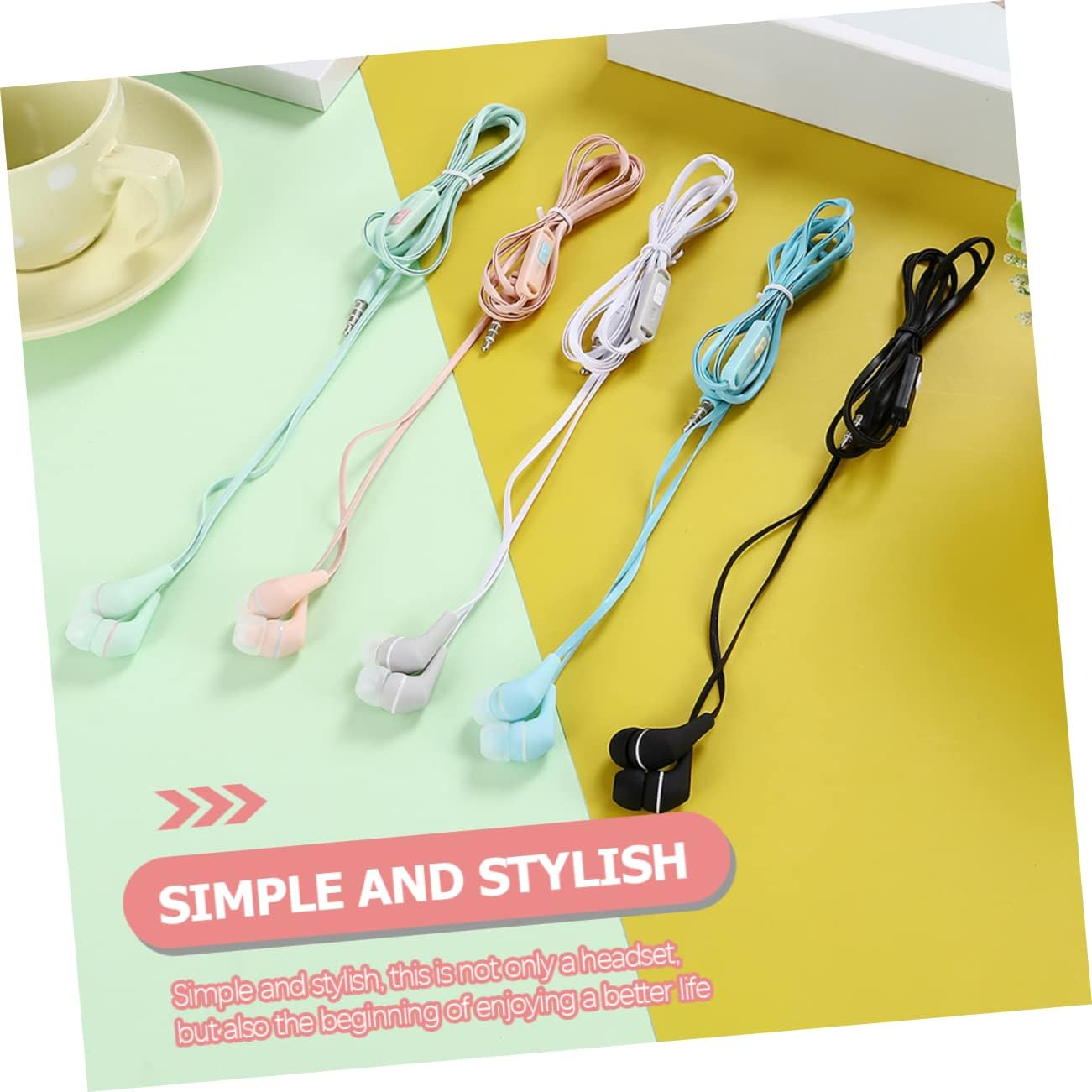 LIGIGWASH In-Ear Earbuds Wired Earphones with Microphone Universal Earphone Compatible with Popular Smartphone Brands Pink Wire Headphone for Mobile Phone Use image number 2