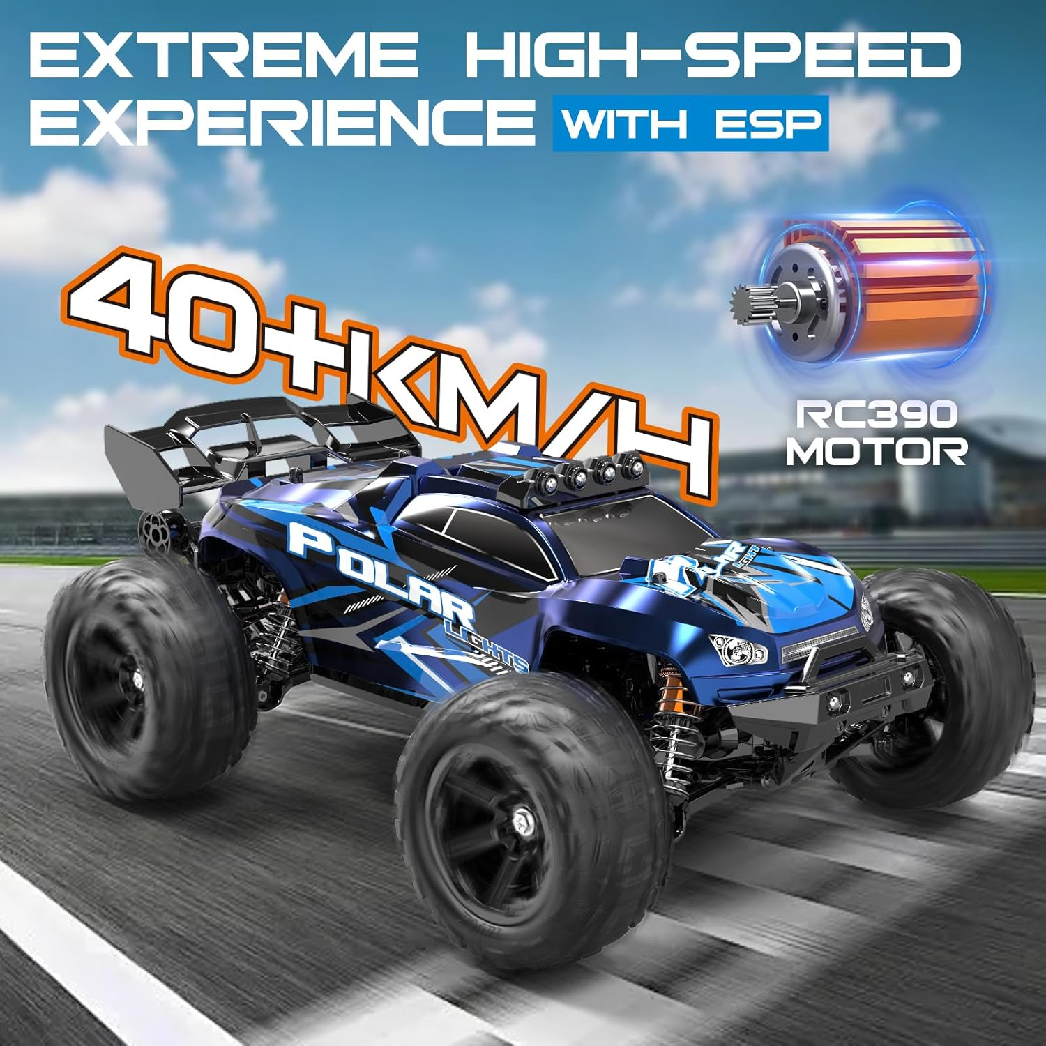 Rc Cars 1:14 All Terrain RC Car for Adults & Boys, 4WD Off-Road RC Truck High Speed Fast 40+ KPH, 4X4 Waterproof Remote Control Car with 2 Rechargeable 1300 Mah Batteries image number 3