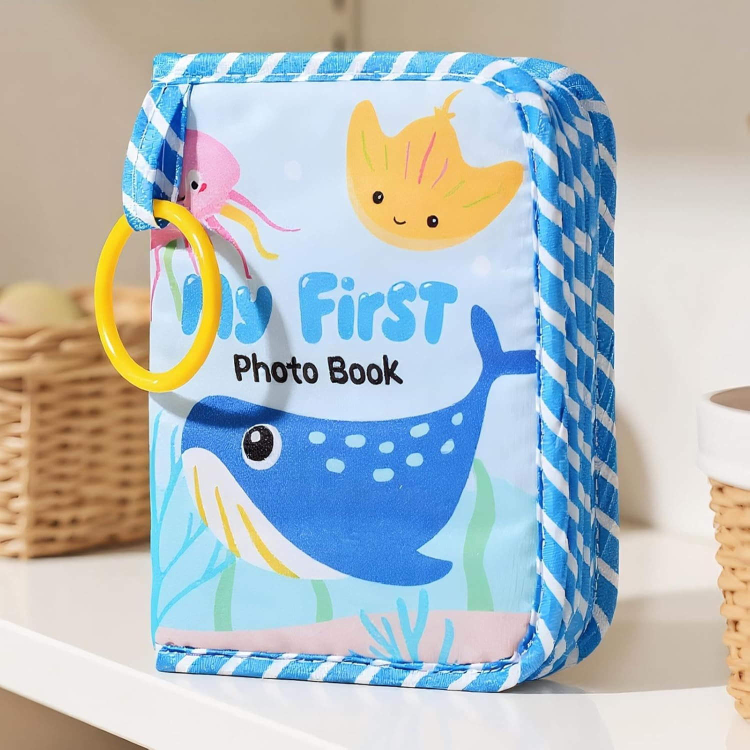 Baby'S First Photo Album - Babys First Photo Album Soft | Soft Cloth Souvenir with Mirror Memory Keeping Keepsake for Parents Memories Birthday Family Kids image number 3
