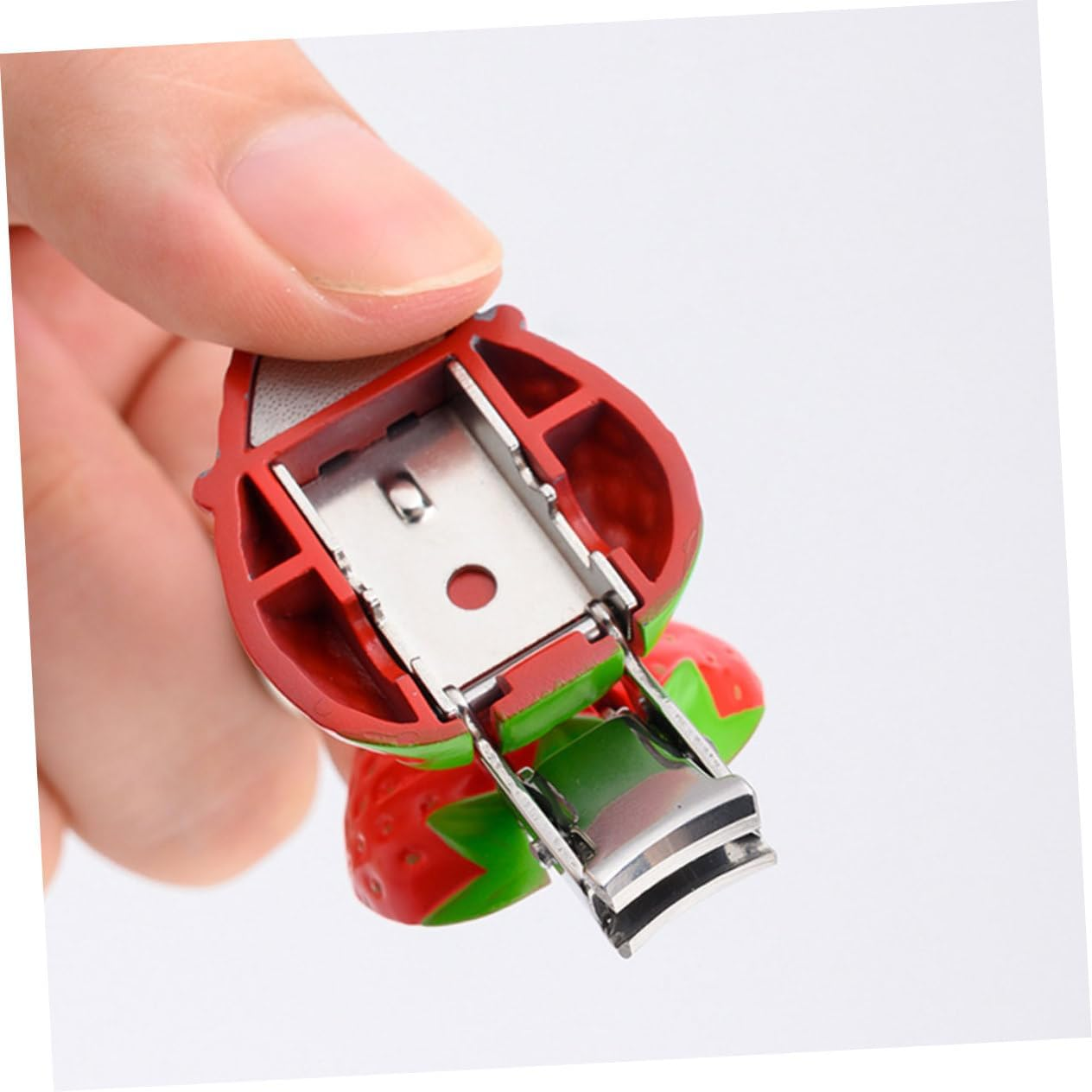 LOLIPPYY Cute Strawberry Folding Nail Clipper Portable Mini Toenail Clippers for Boys and Girls and Women Sturdy Stainless Steel Manicure Tool Ergonomic Grip image number 5