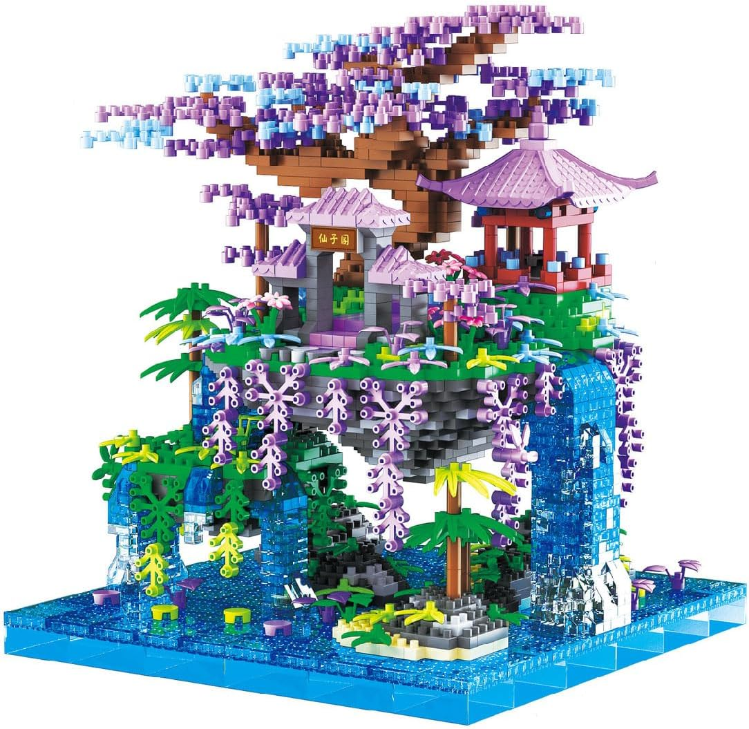 Cherry Blossom Tree House Micro Blocks Model Kit with LED Lights - 2134PCS Building Set for Adults & Teens 14+, STEM Educational Modle Sets, Elegant Home Decor & Unique Gift