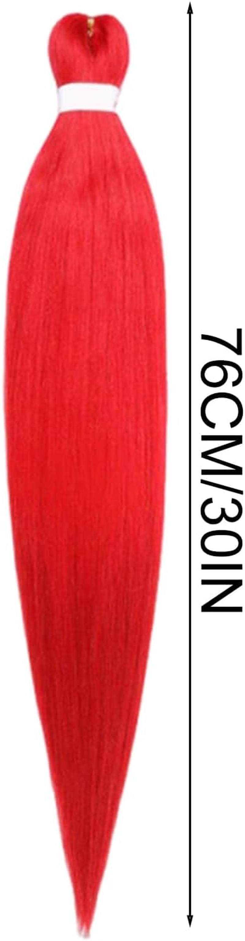 Red Braiding Hair,30 Inch 2PCS Red Hair Extensions for Braiding,Pre Stretched Braidings Hairs Anime Character Cosplay Wig 2025 Anime Cosplay Wig Hairs Braids Halloween Party Accessorie - Red image number 6