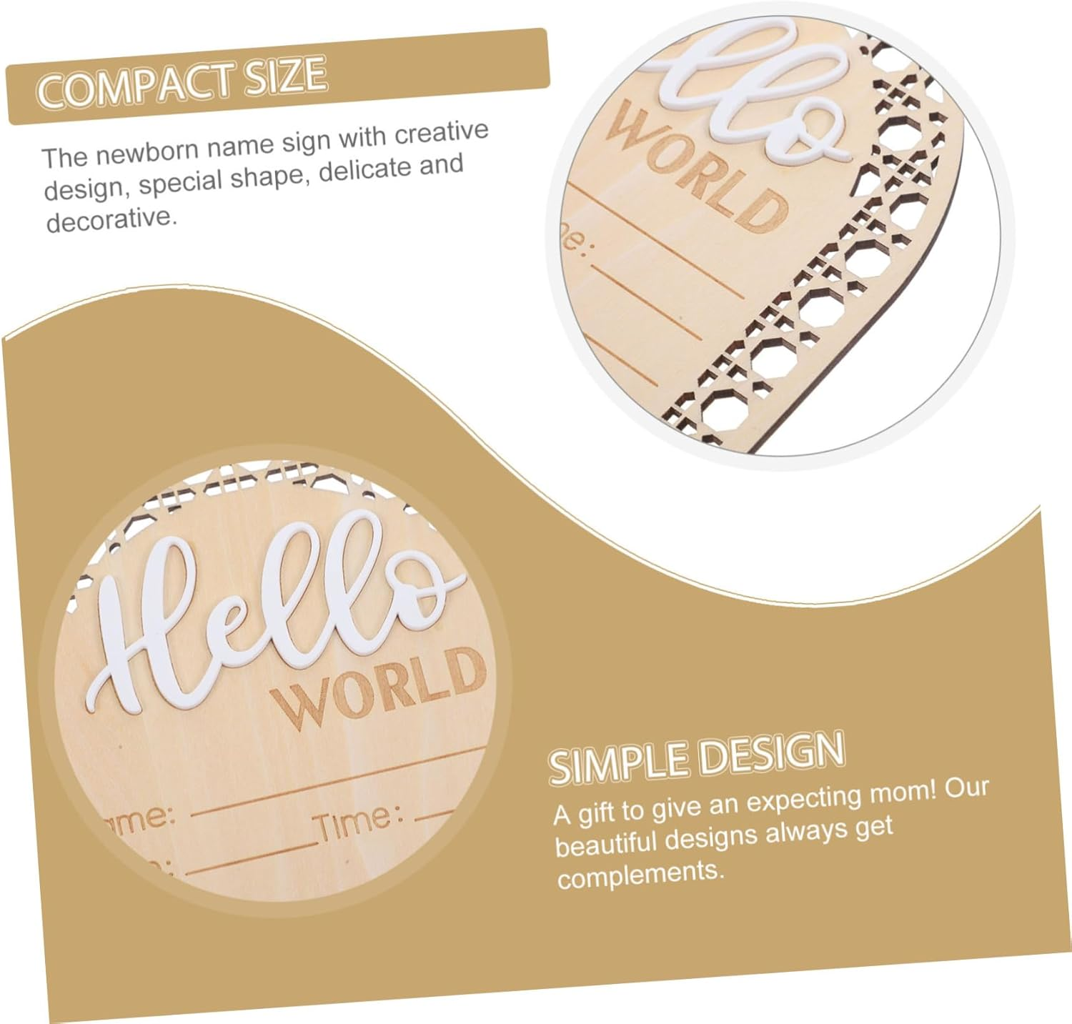 2Pcs Adorable Wooden Birth Announcement Sign for Newborns Name Sign Nursery Decor Photo Prop to Celebrate Arrival Handmade with Attention to Detail image number 6