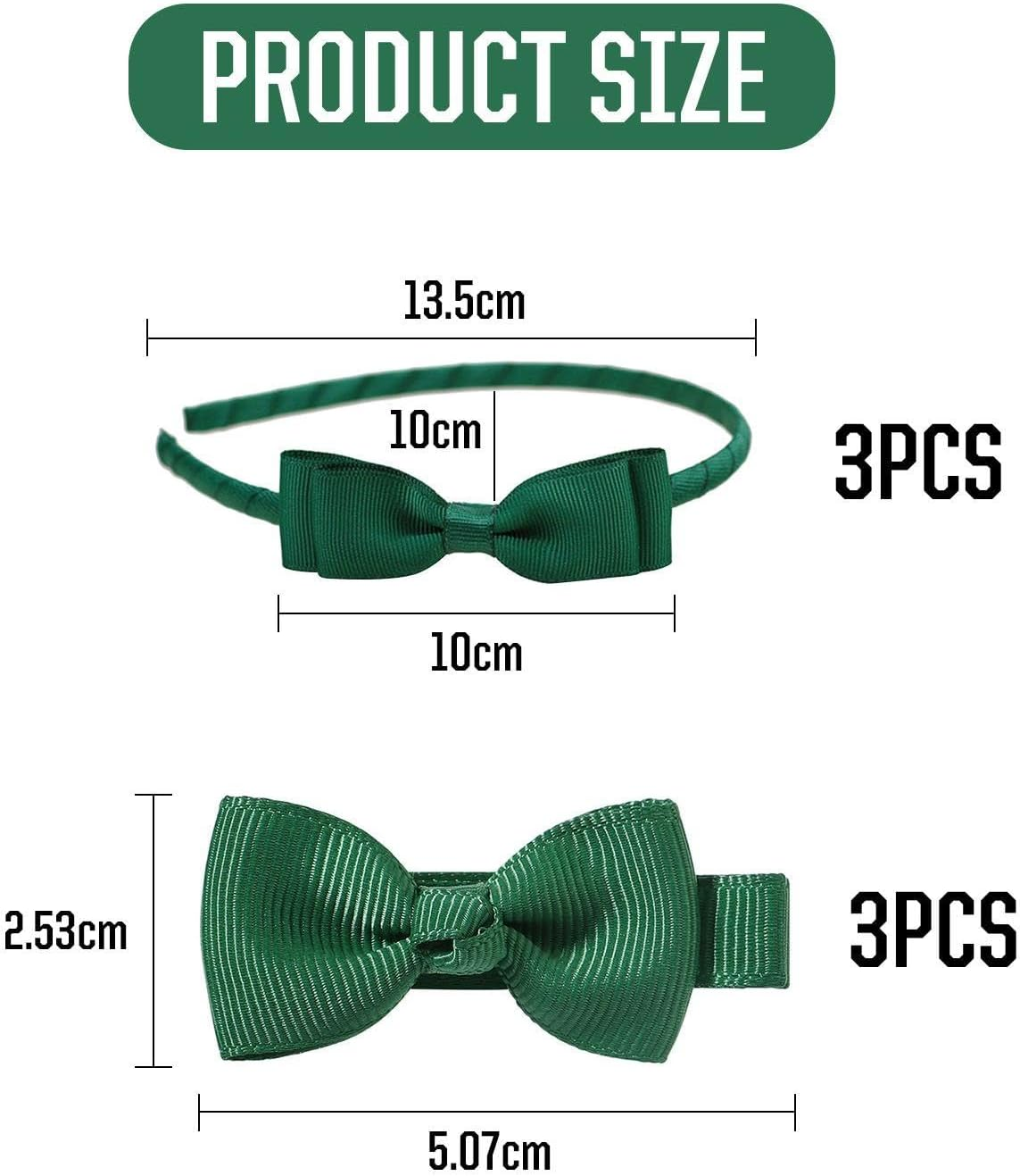 Pack of 3 Bow Hair Bands and 3 Pieces Bow Hair Clips, Bow Hair Accessories, Cute Hair Accessories, Girls Hair Accessories, School Hair Accessories